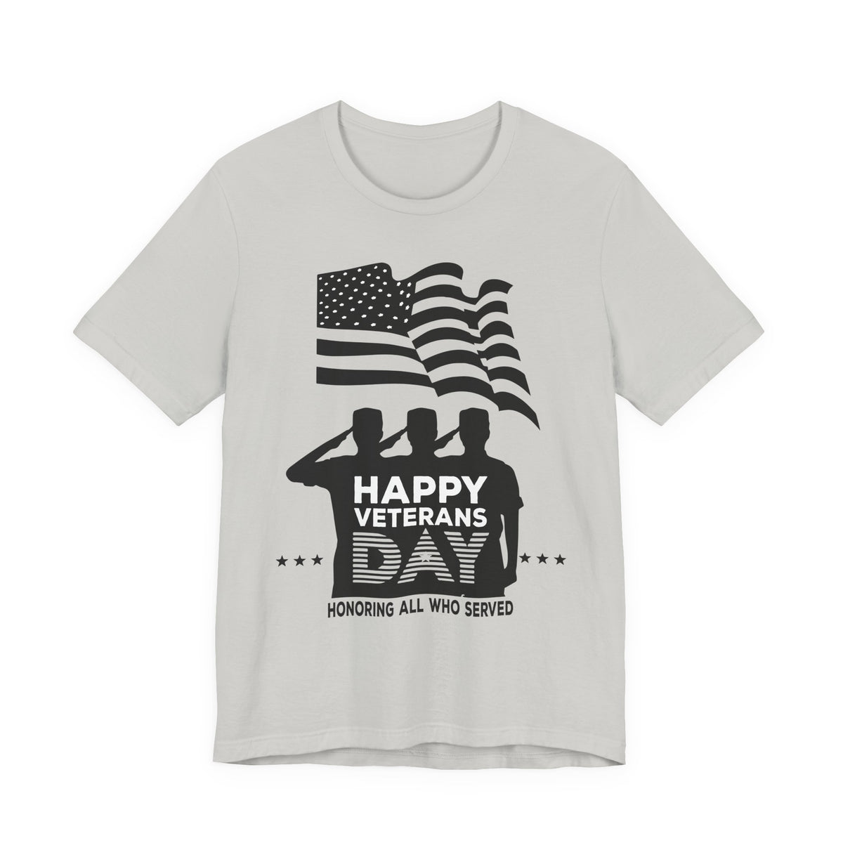 Happy Veterans Day saluting soldiers T-Shirt Patriotic American flag Unisex Cotton v51