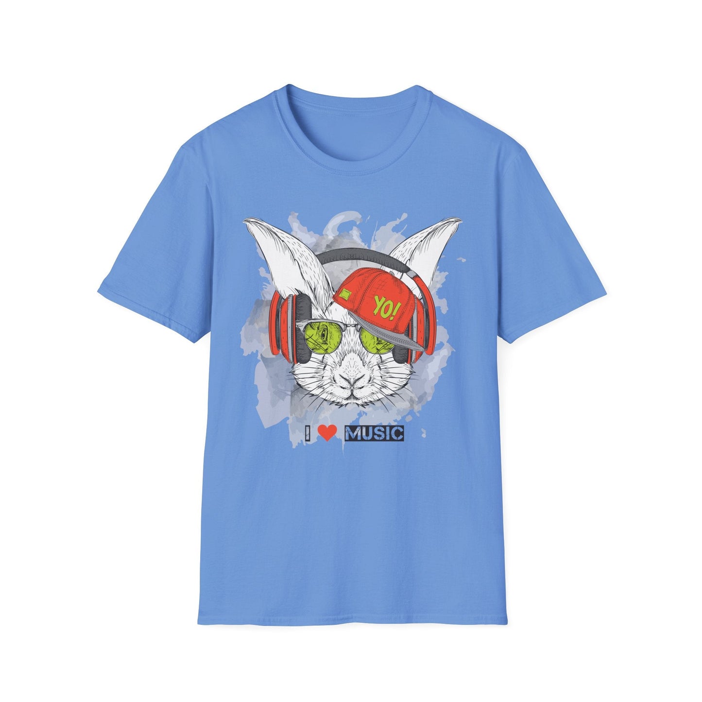 Unisex Music Animals Shirt With Headphones Softstyle Short Sleeve Tee Gildan 64000