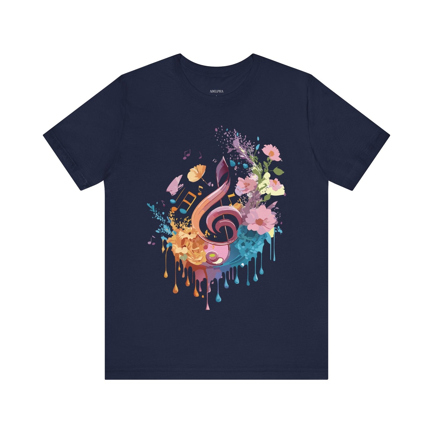 Music Graphic Unisex 100 Cotton Vintage Art with Musical Elements Tee 119