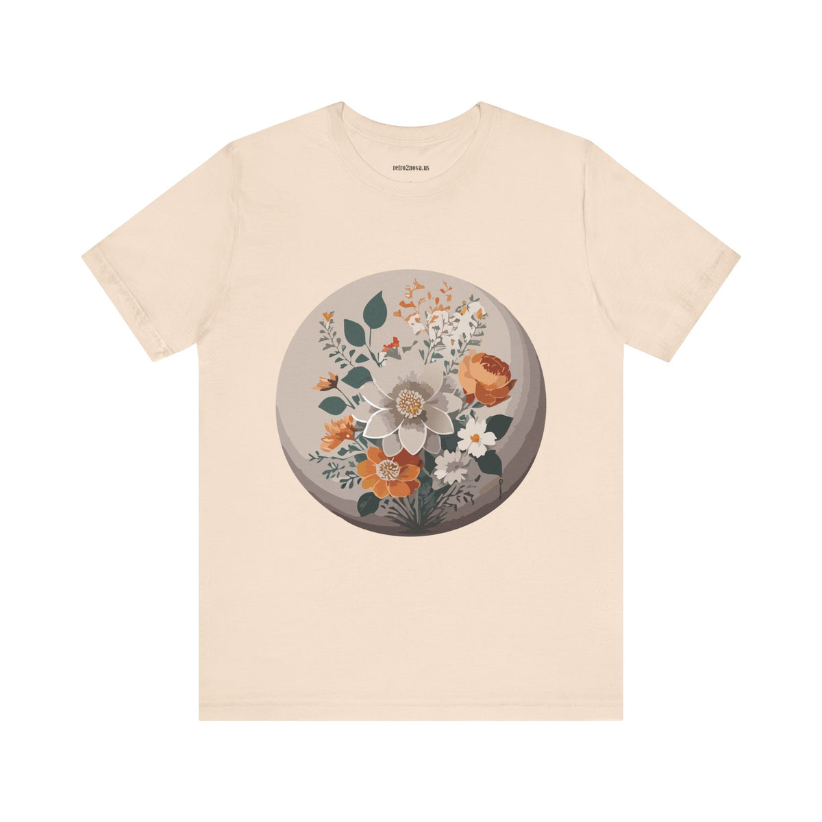 Floral Graphic Unisex Cotton Bella+Canvas Tee with Flowers Design ab11