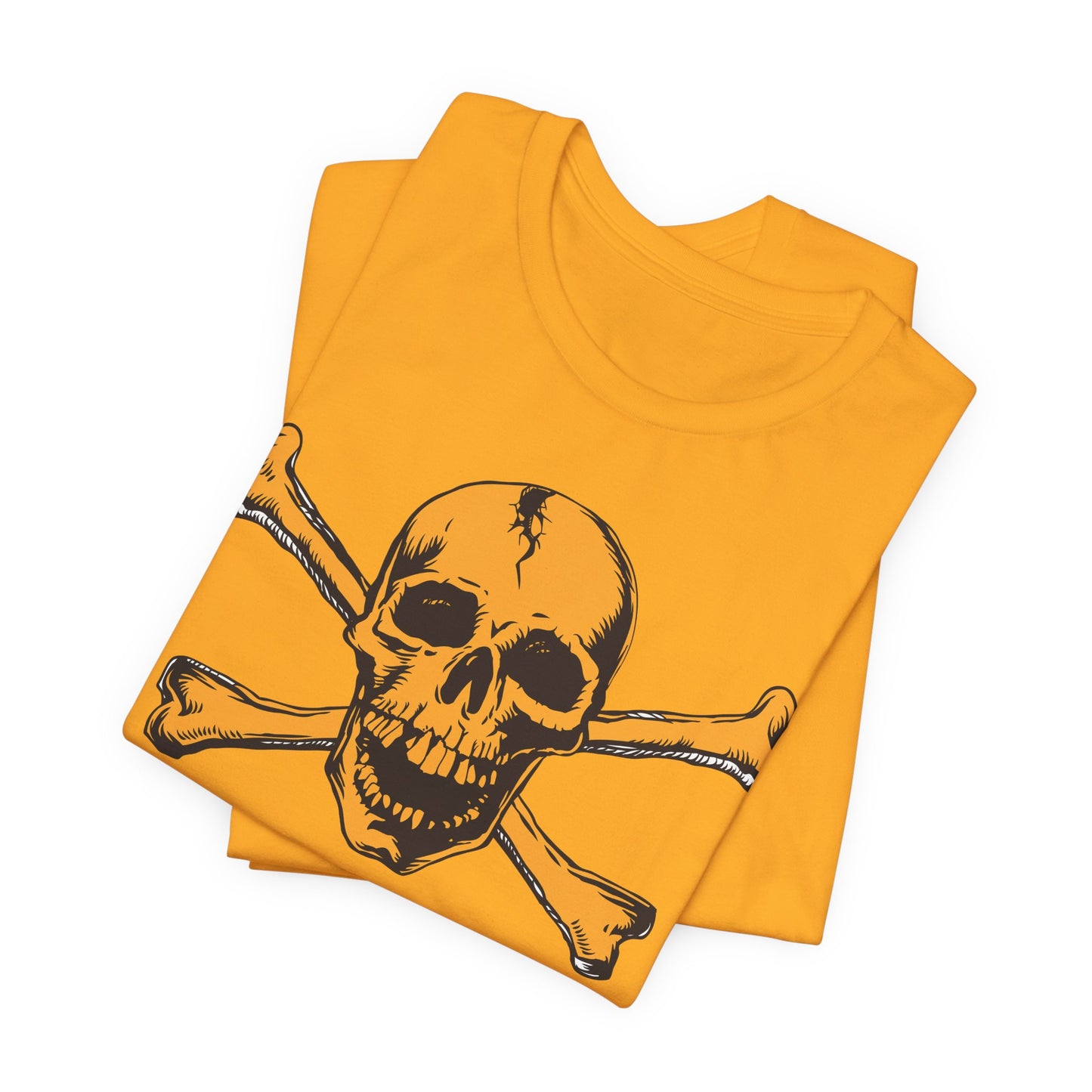 Orange Skull Graphic Design Tee, Skull Shirt, Vintage Tees, Art Design T-Shirt, Vintage Graphic Tee, Art Shirts with Skulls