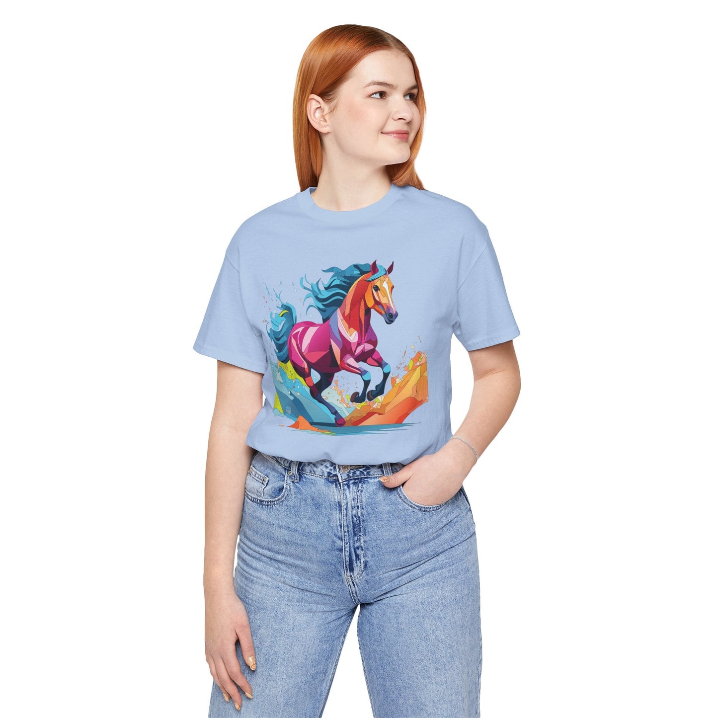 Unisex Animal Tee Shirt With Wild Animals Art Design Short Sleeve Casual Wear Everyday