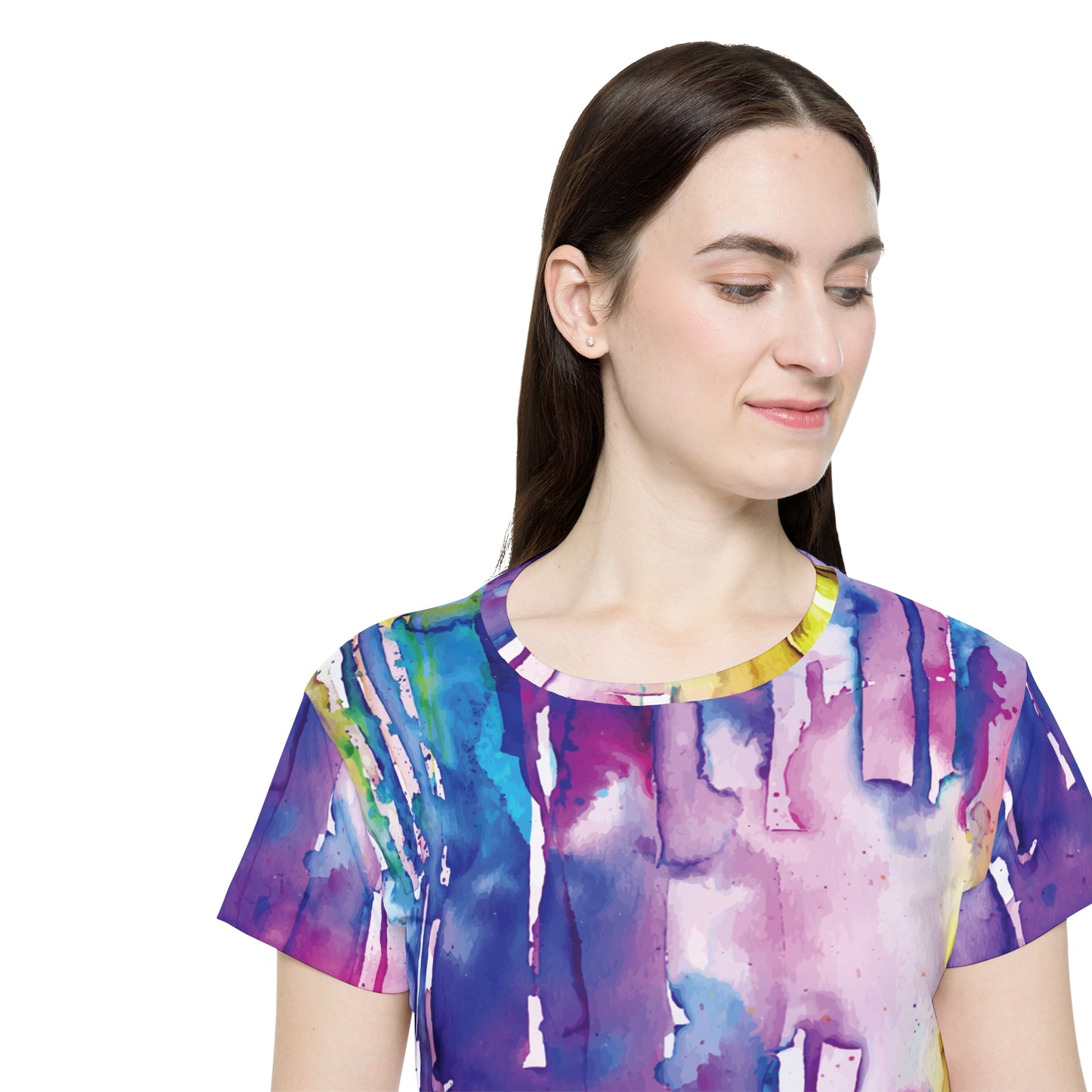 Poly Jersey Tee Shirt with abstract prints