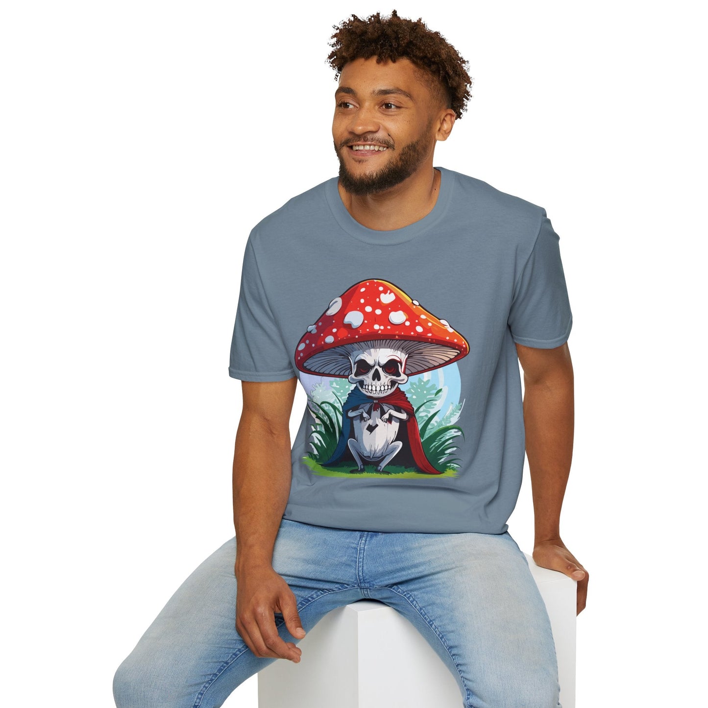 Funny Mashroom Graphic Unisex Softstyle Cotton With Cartoon Illustration Design 15