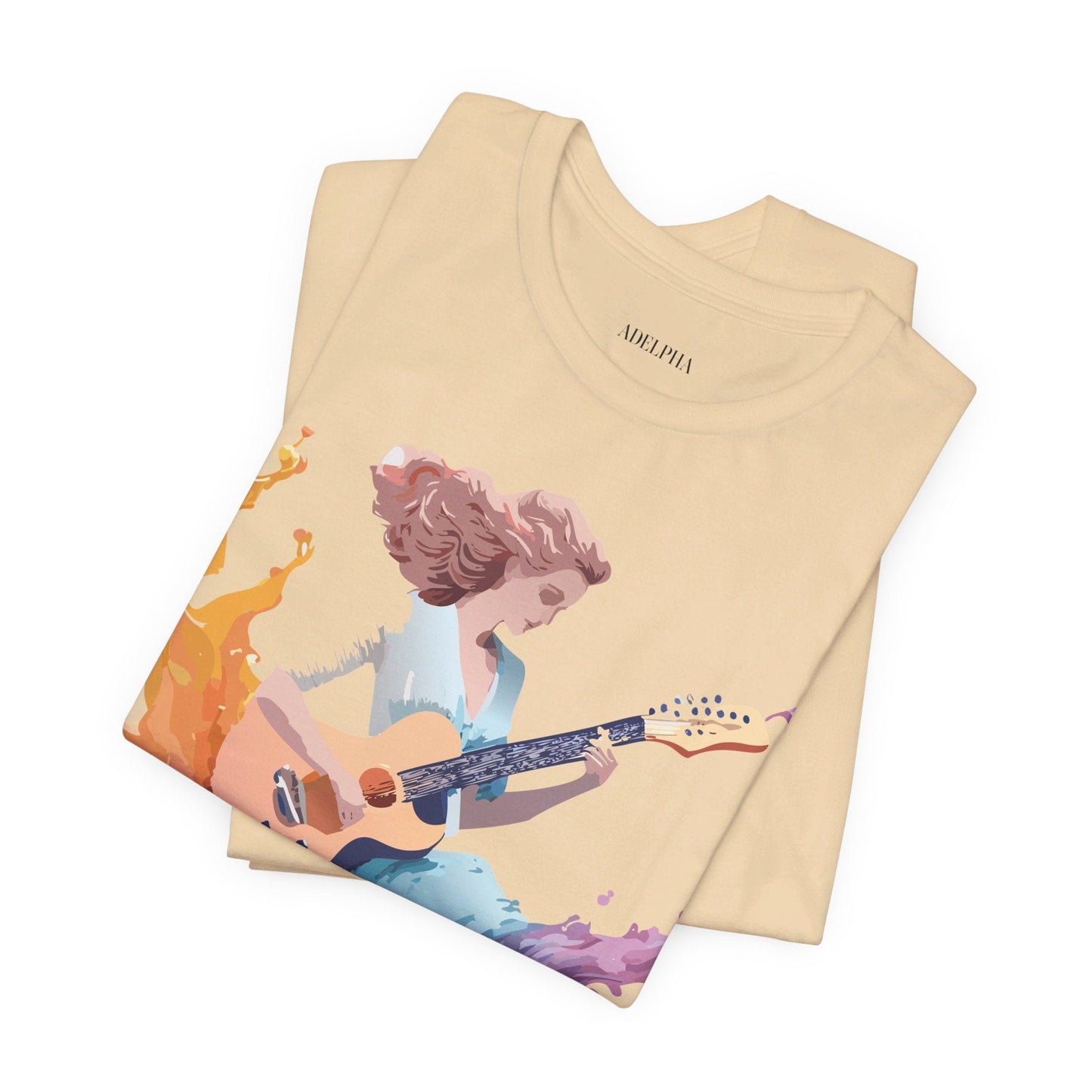 Music Graphic Unisex 100 Cotton Vintage Art with Musical Elements Tee 38
