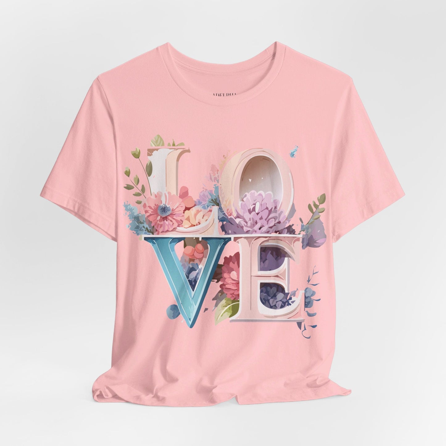 Valentine Day Graphic Unisex 100 Cotton Vintage Artwork with Love and Flower Design Tee 43