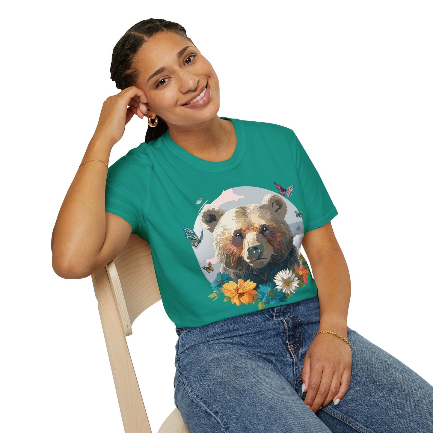 Bear T Shirt Unisex Gildan Softstyle Cotton Tee With Teddy Bear Design Lightweight Comfort