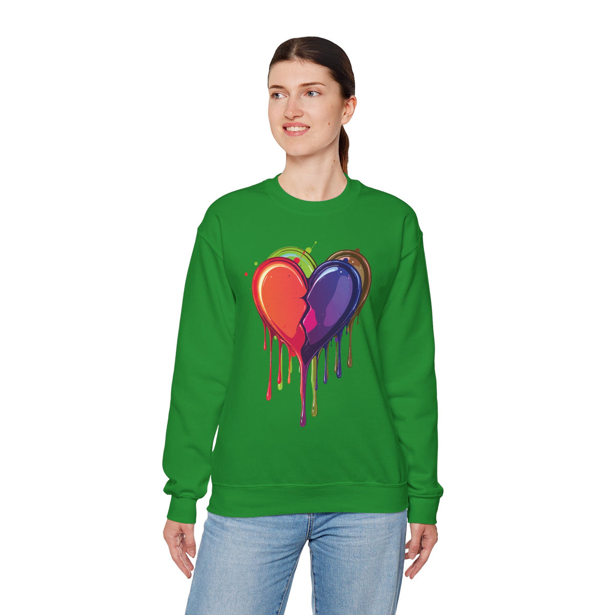Double Bleeding Heart Sweatshirt, Big Heart Sweatshirt, Love Sweatshirt, Valentine's Day Sweatshirt, Heart Sweatshirt 119