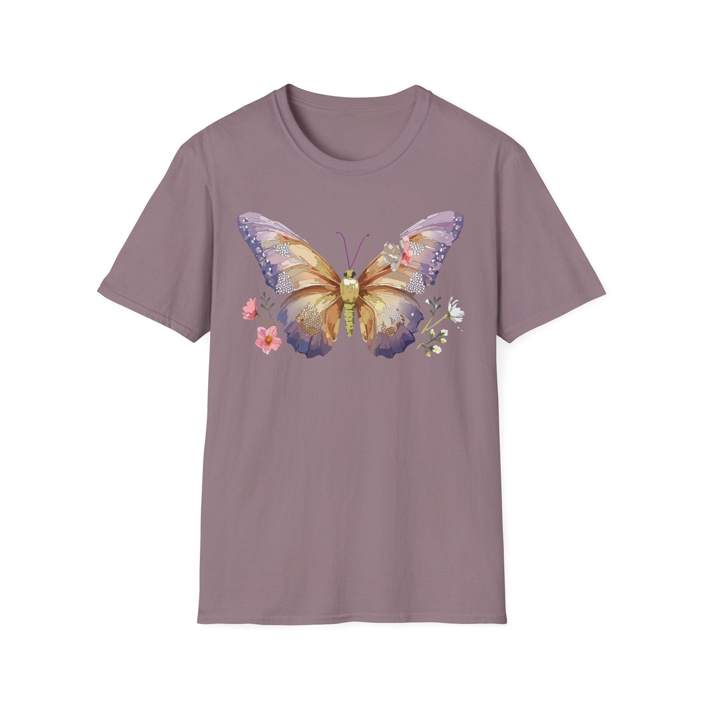 Monarch Butterfly Shirt Unisex Short Sleeve Tee Gildan Softstyle 64000 100 Percent Ring Spun Cotton