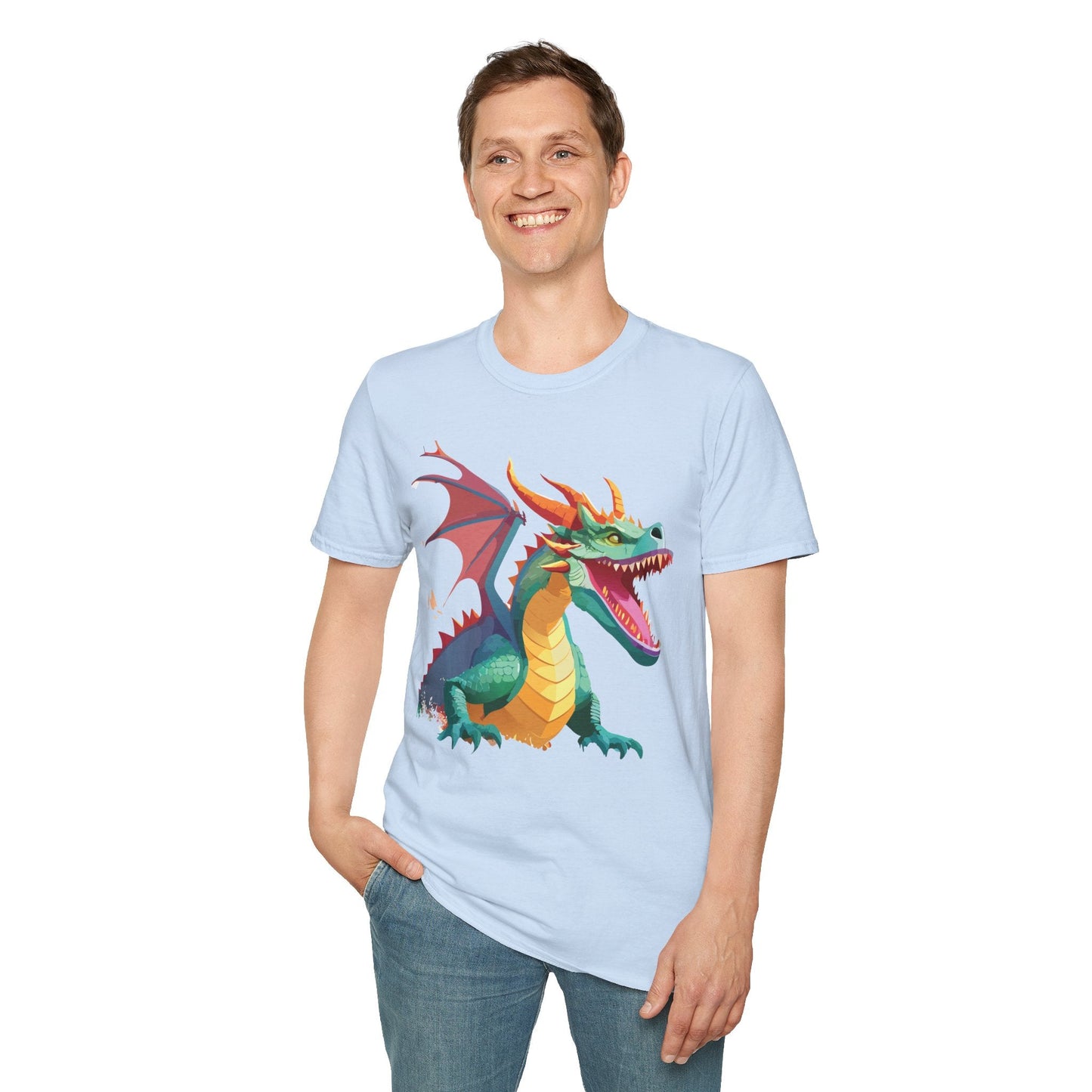 Dragon Graphic T Shirt Unisex Softstyle Cotton Tee Dragon Art Shirt For Men Women