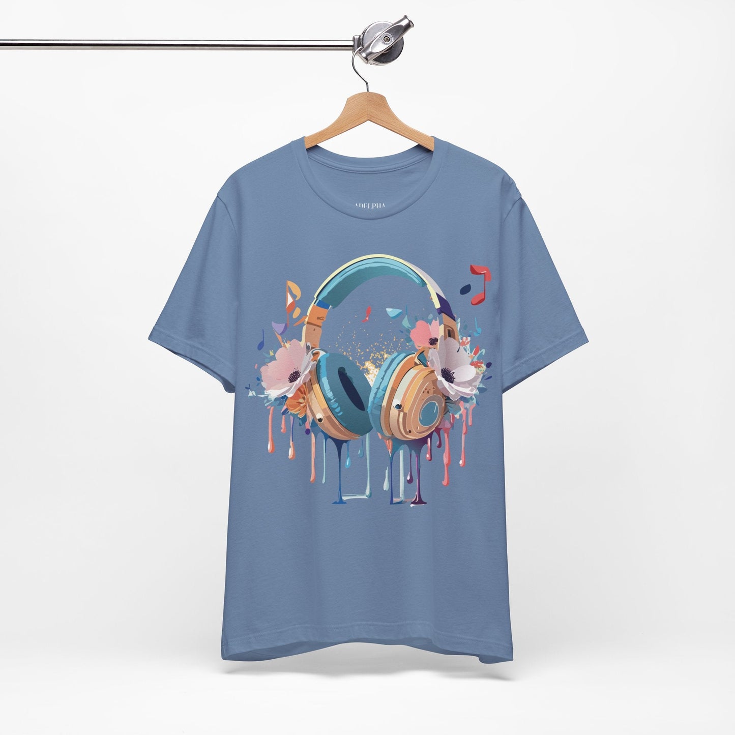 Music Graphic Unisex 100 Cotton Vintage Art with Musical Elements Tee 102