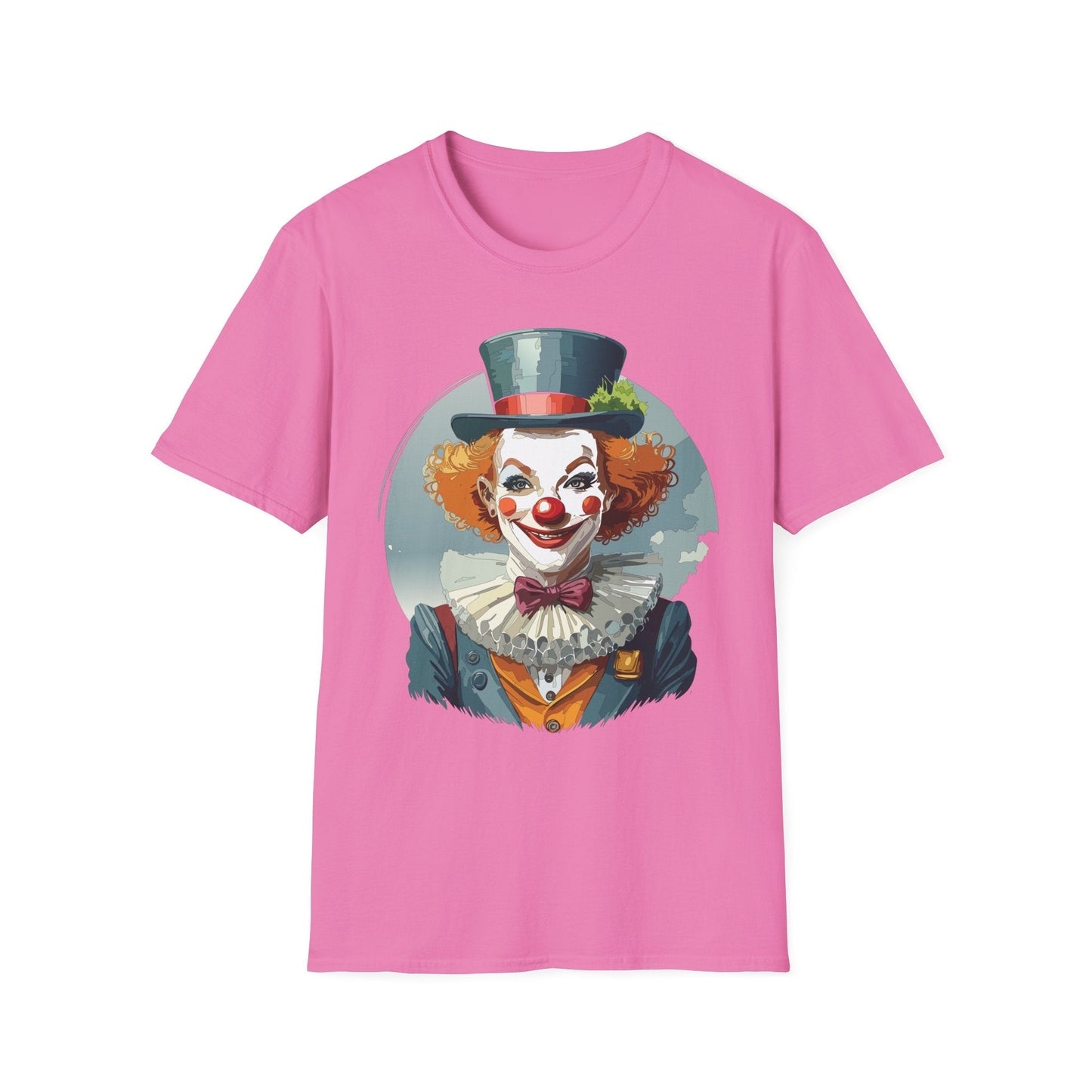 Unisex Clown Shirt Funny Man Circus Design Hundred Percent Ring Spun Cotton Gildan Softstyle Tee