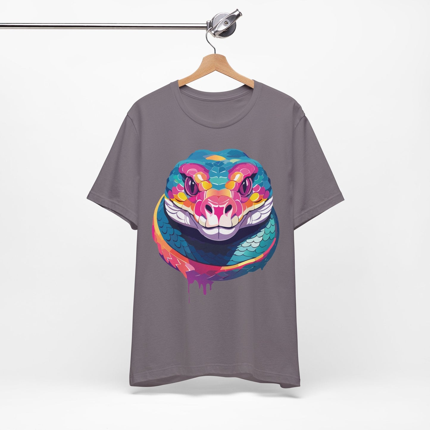 Unisex Animal Tee Shirt With Art Design, Wild Animals Short Sleeve Graphic Tee For Everyday Wear