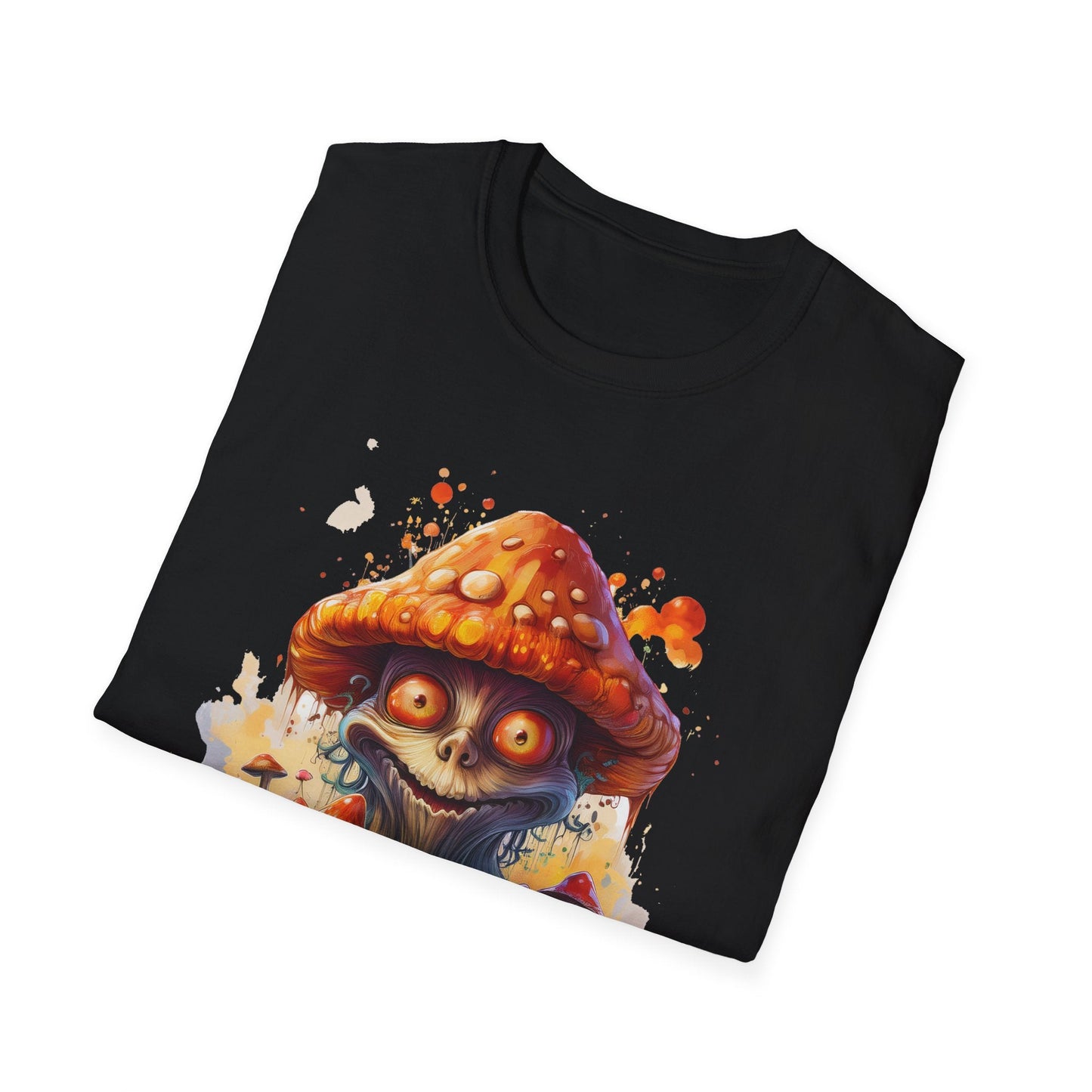 Funny Mashroom Tee Shirt Unisex Softstyle Cotton Art Design with Fungus Graphic Artwork Theme