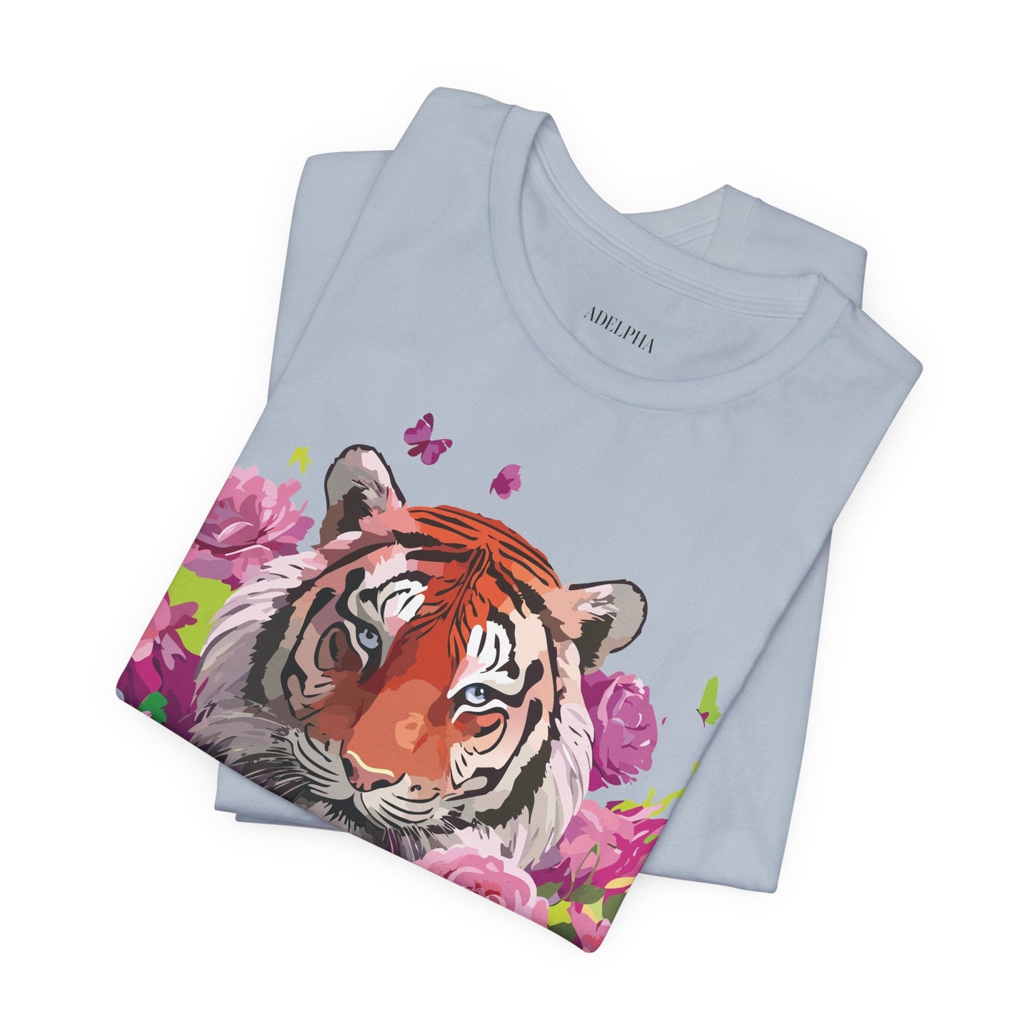 Tiger Graphic Tee Unisex Jersey Short Sleeve Art Design By Adelpha Vintage Inspired Premium