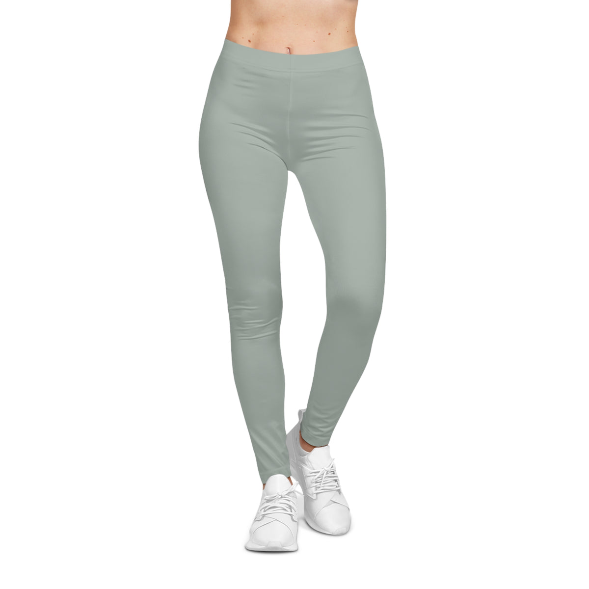 Light Ash Jade Mint Color Women's Poly-Span Casual Leggings XS-2XL