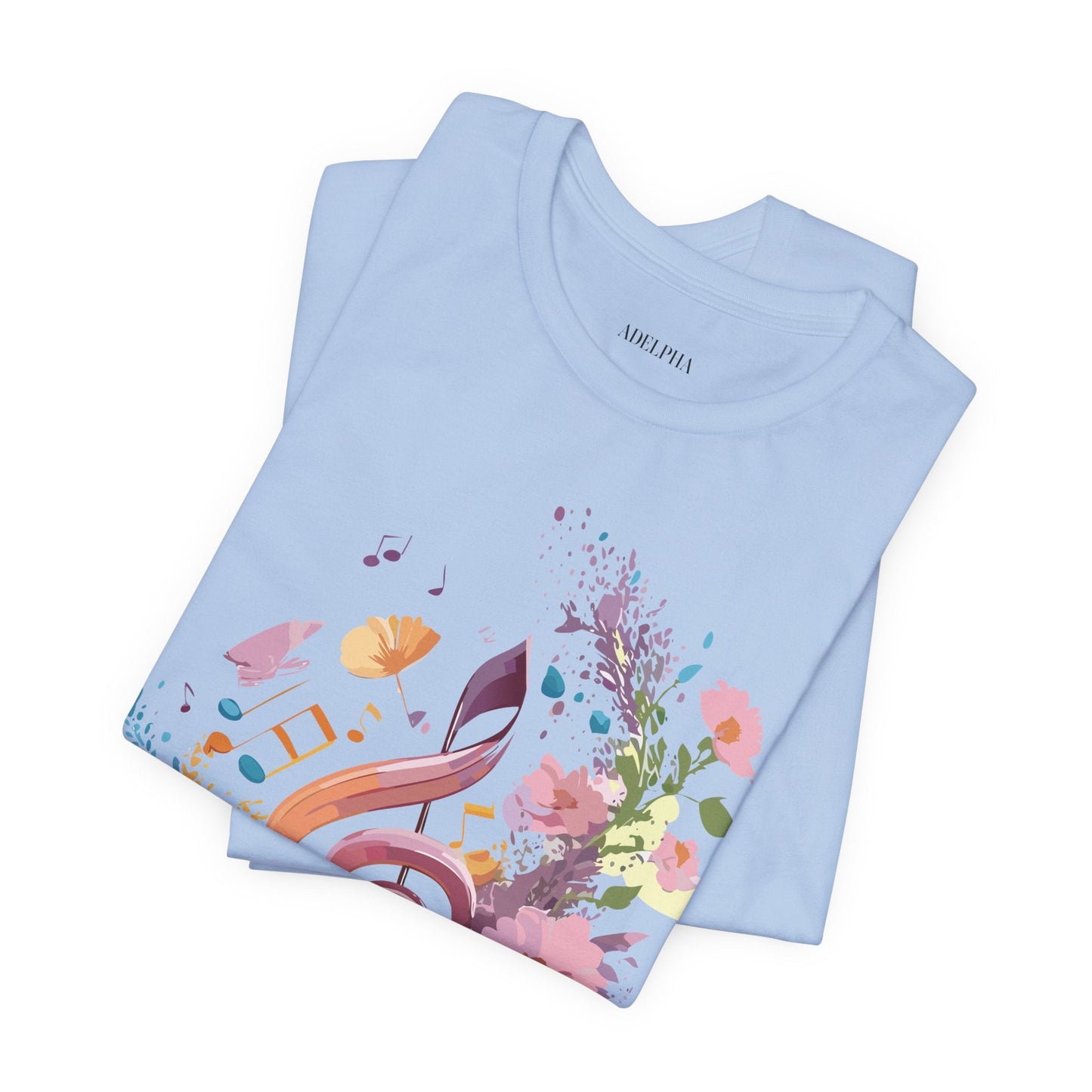 Music Graphic Unisex 100 Cotton Vintage Art with Musical Elements Tee 115