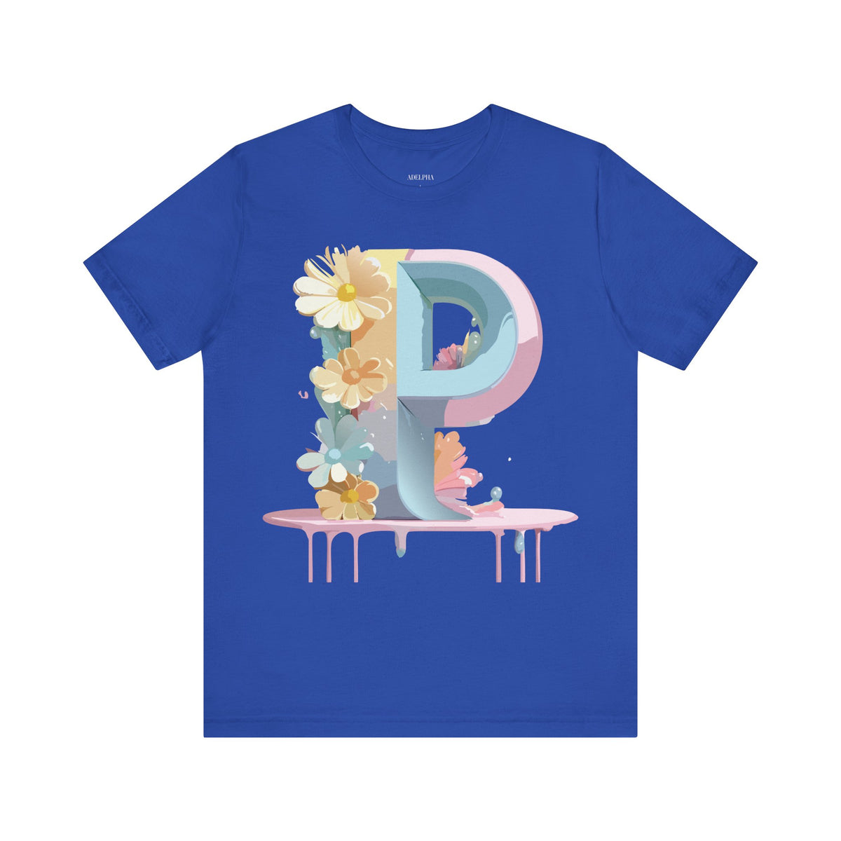 Letter P Graphic Unisex Cotton Bella+Canvas Tee with Art Letter Design