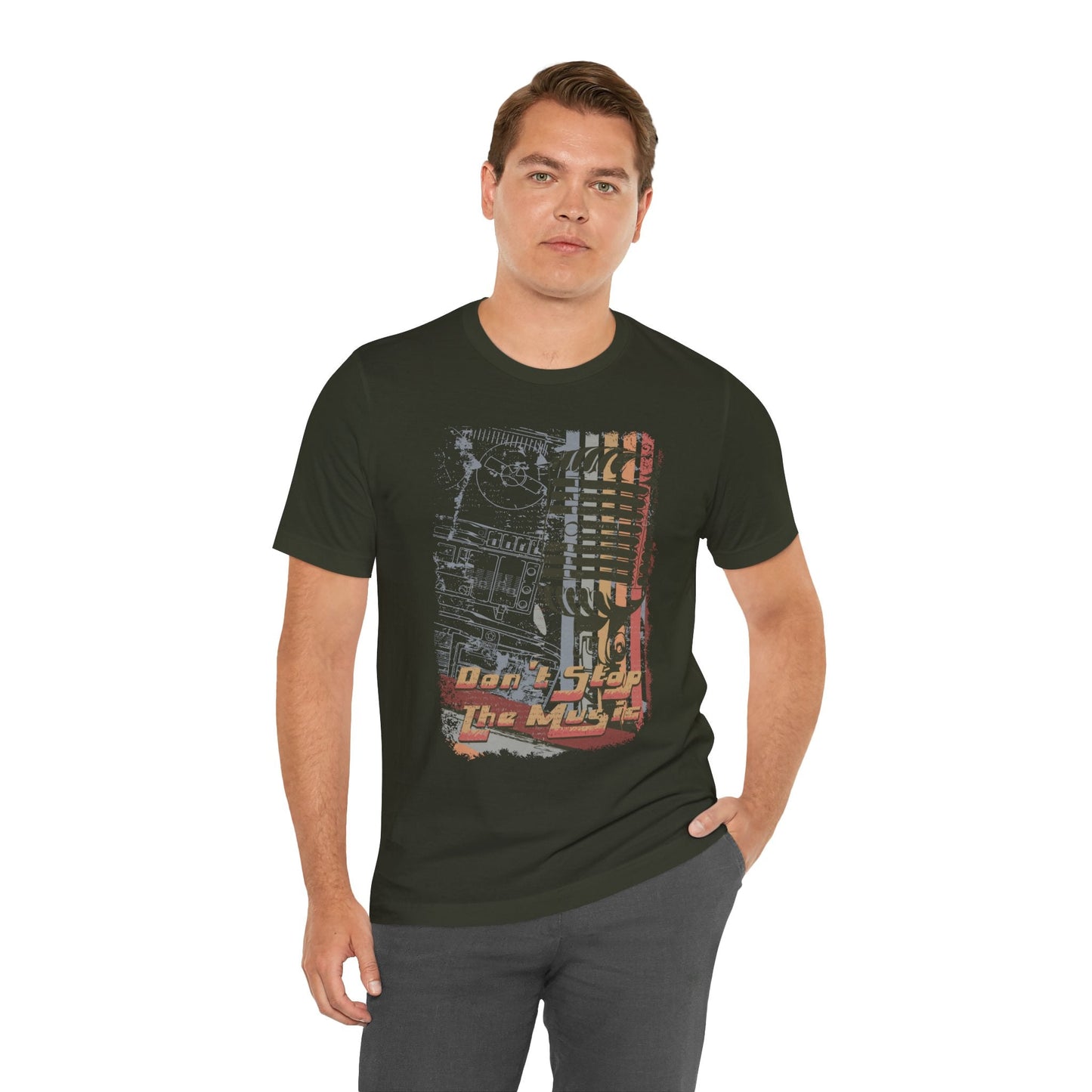 Retro Microphone Graphic Unisex Cotton T-Shirt r9