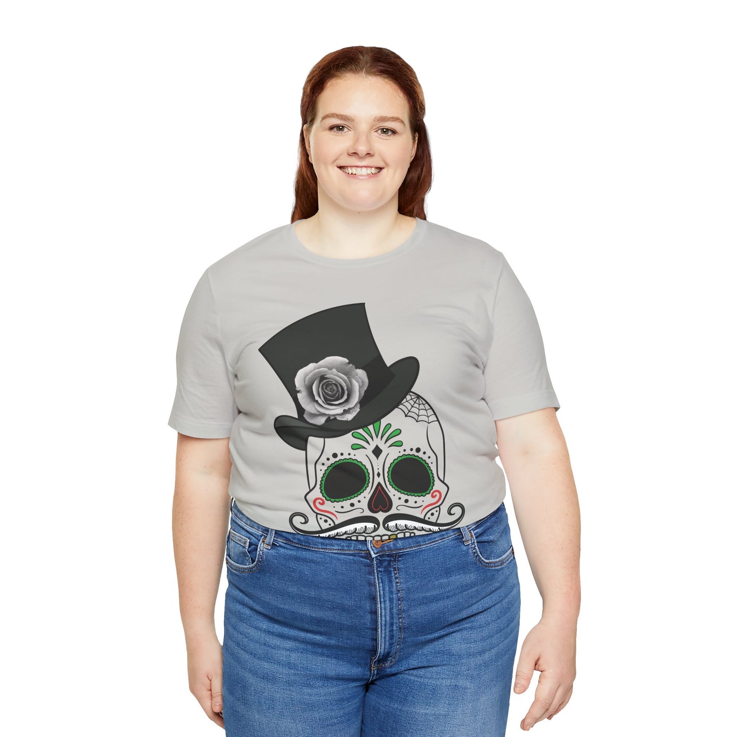 Unisex-T-Shirt aus Baumwolle mit Totenkopf