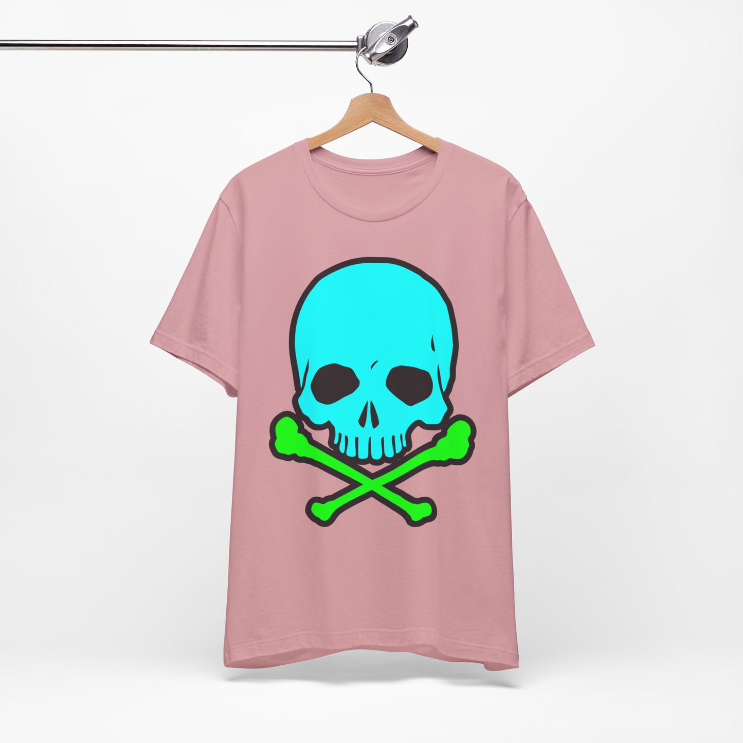 Blue Skull Graphic Design Tee, Skull Shirt, Vintage Tees, Art Design T-Shirt, Vintage Graphic Tee, Art Shirts with Skulls