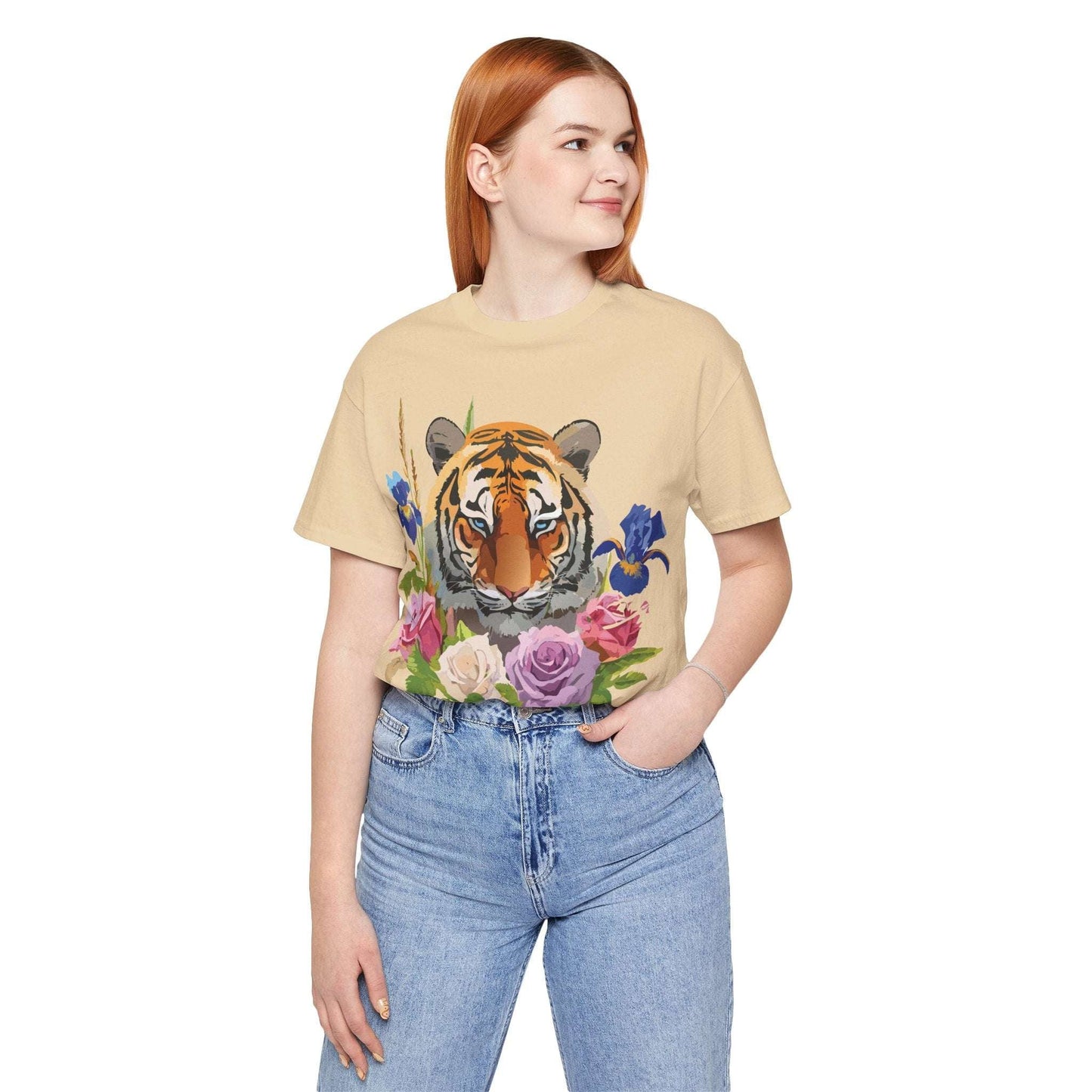 Tiger Graphic Tee Unisex Short Sleeve Tee With Vintage Inspired Artwork By Adelpha