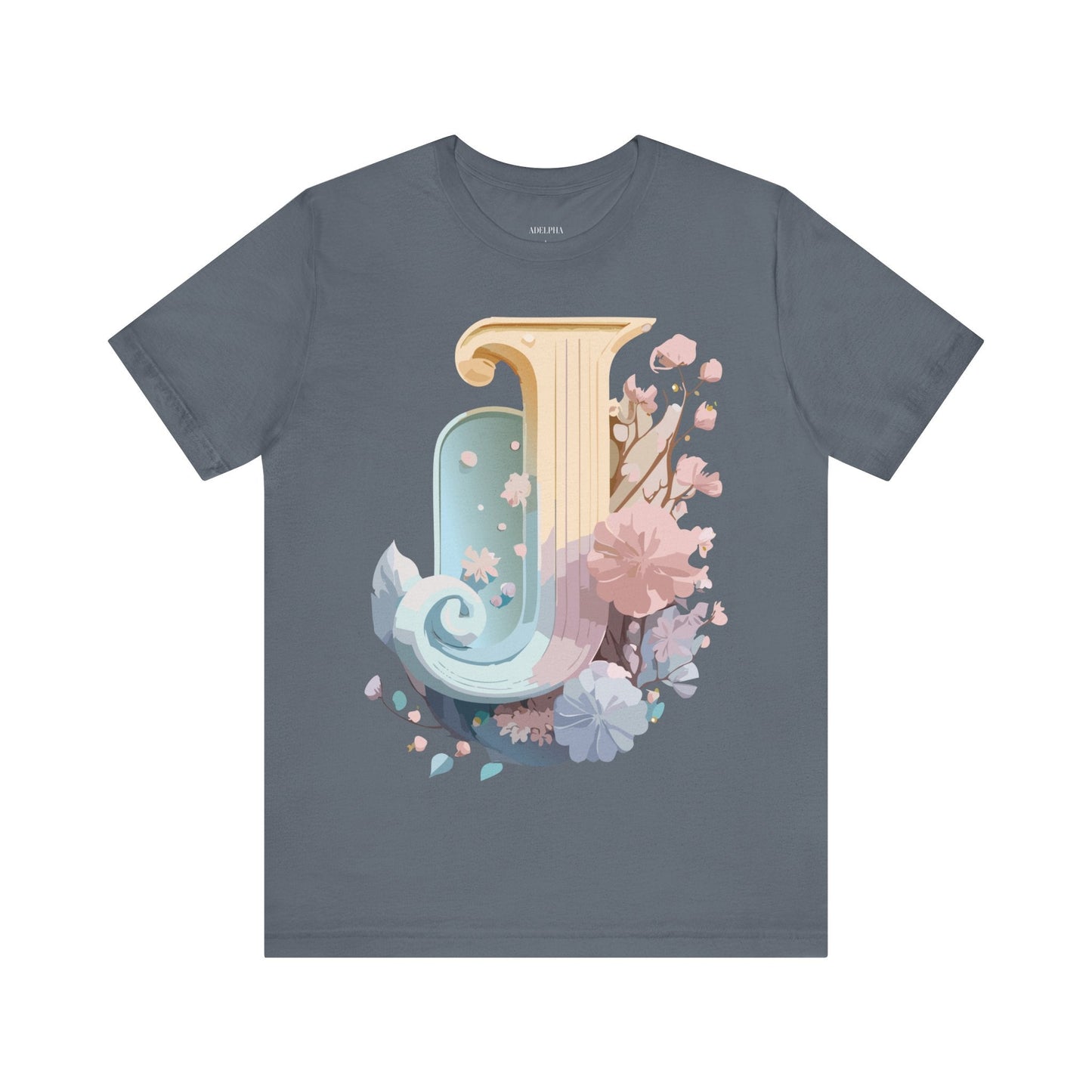 Adelpha Letter J Shirt Unisex Graphic Tee Vintage Inspired Art Design Short Sleeve