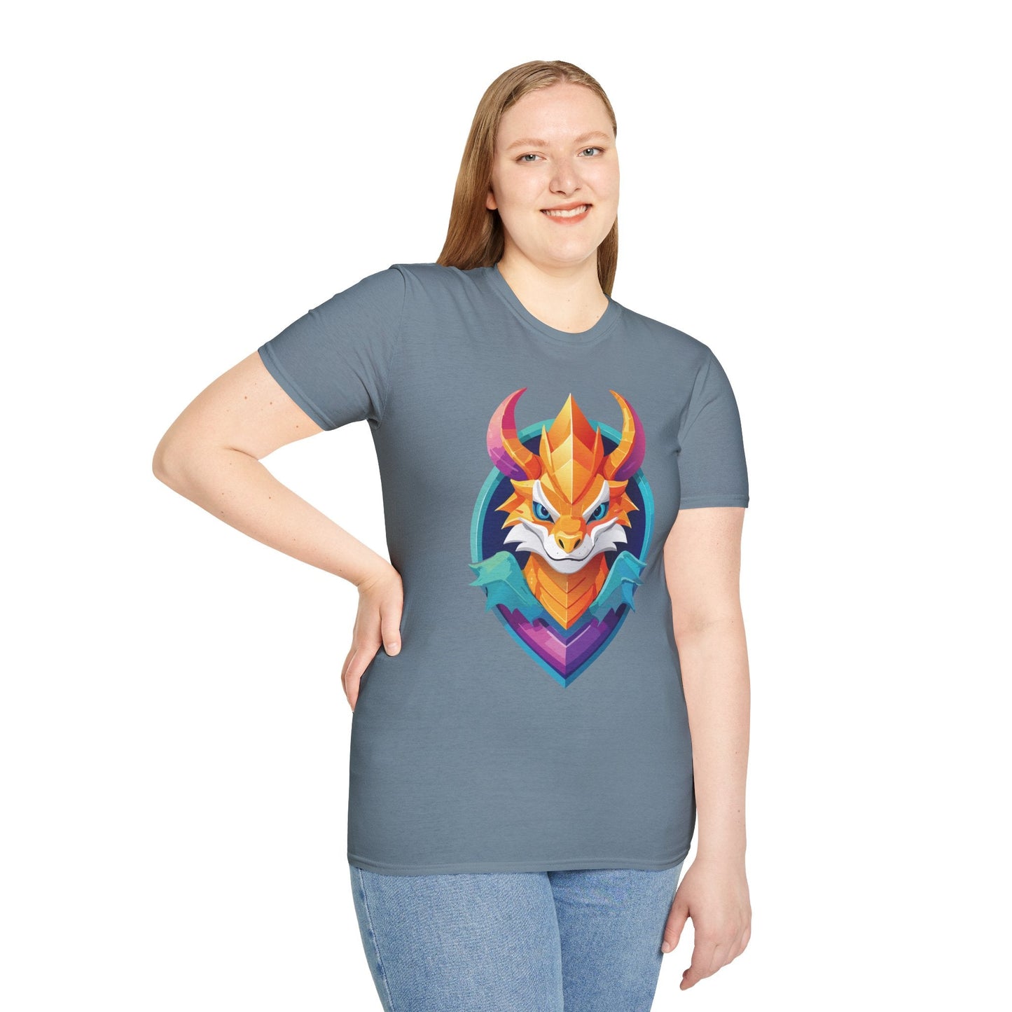 Dragon Graphic Unisex Cotton Softstyle Art Design Tee With Animals 4