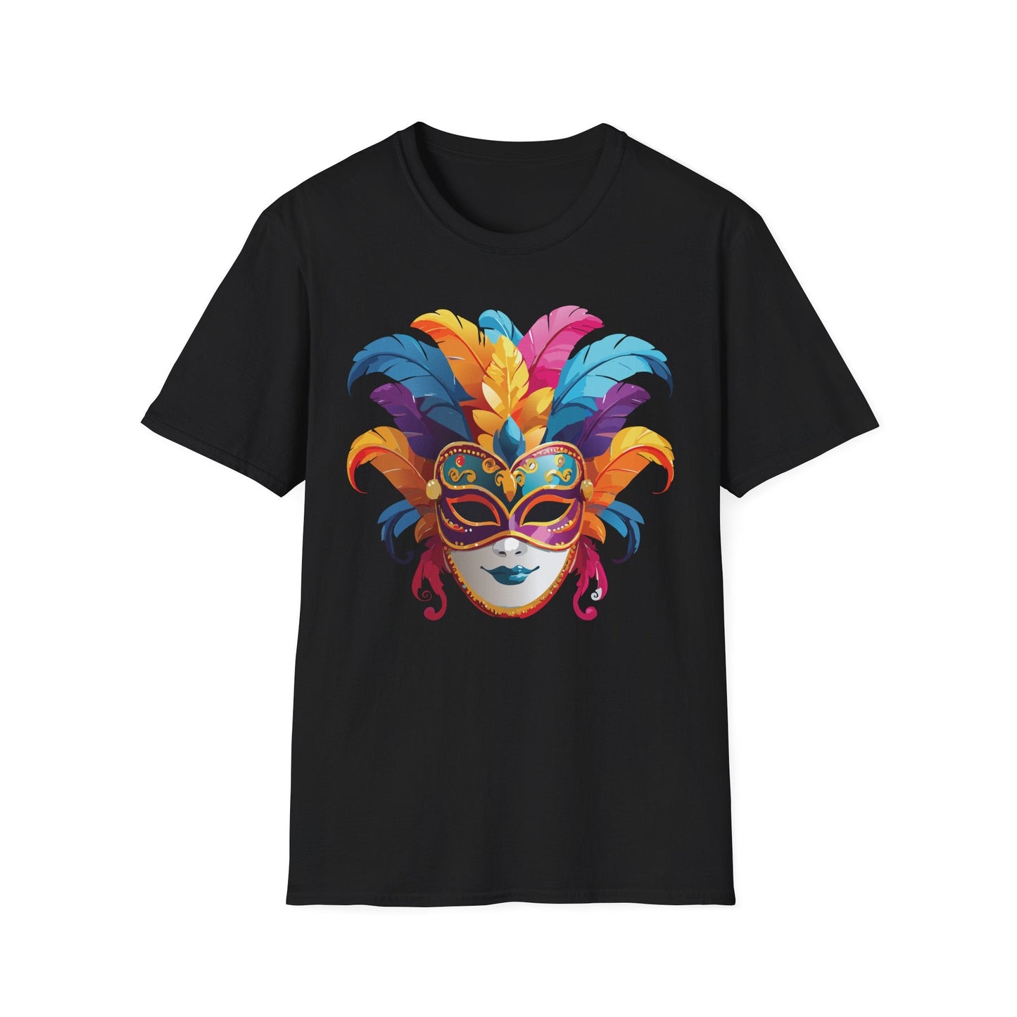 Mask Tee Shirt Unisex Masquerade Design Gildan Softstyle 64000 100 Percent Cotton