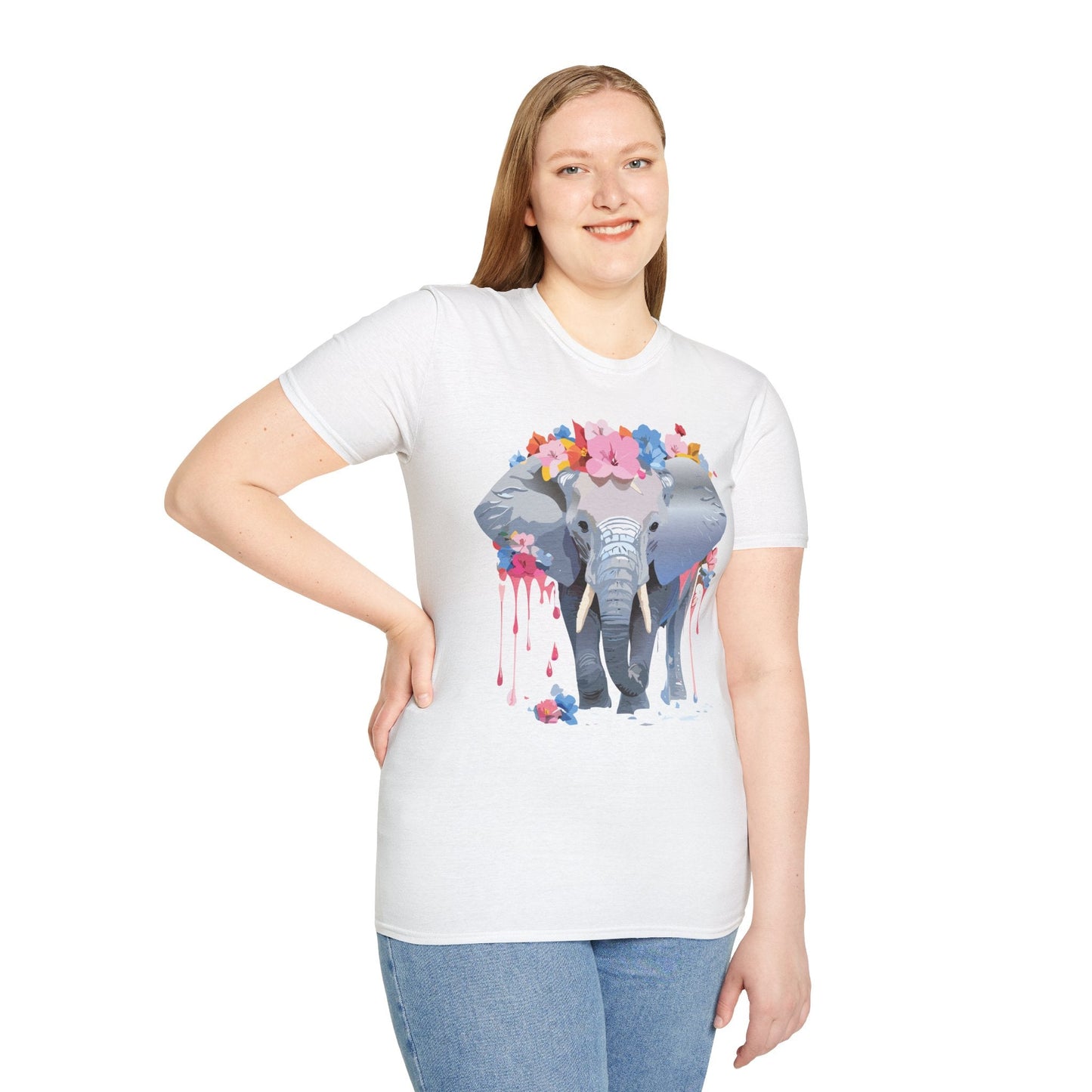 Elephant Graphic T Shirt Unisex Animals Tee Softstyle 64000 Gildan Comfort Breathable