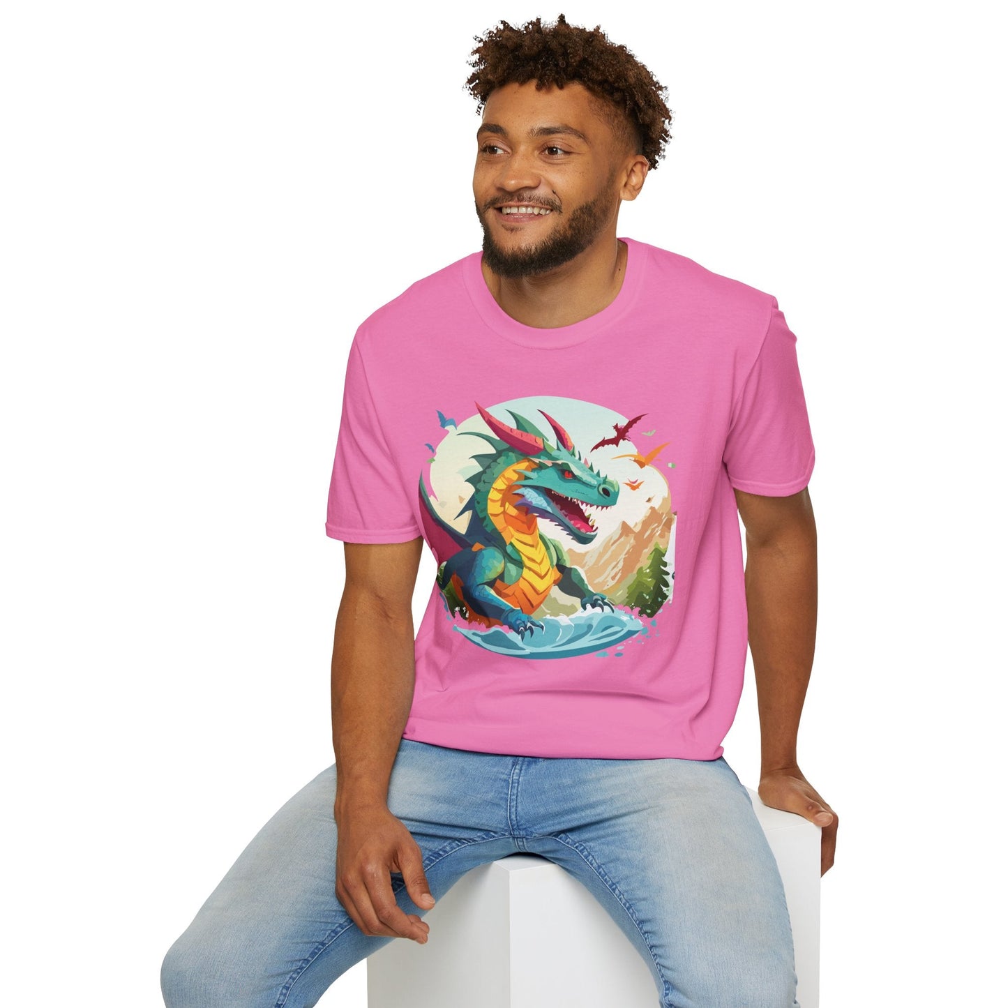 Dragon Graphic Unisex Cotton Softstyle Art Design Tee With Animals 12