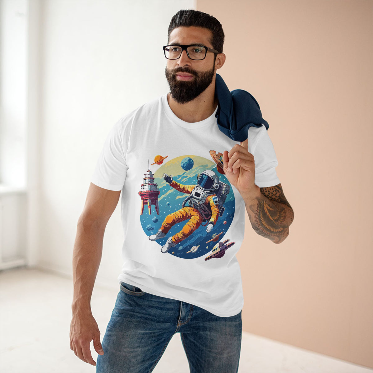 Cosmos Astronaut Graphic Tee Staple Unisex 100 Cotton Tee Shirt - CS-39