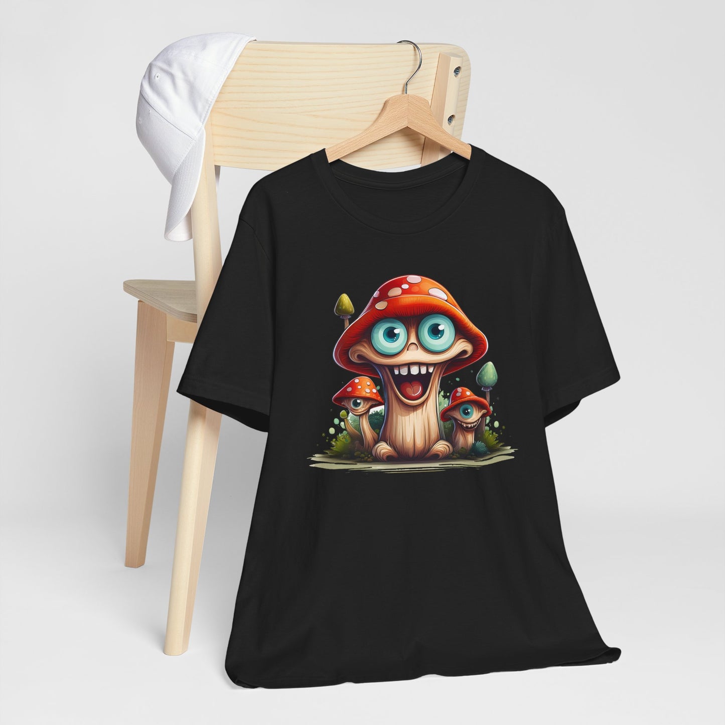 Cute Mushroom Graphic Tee, Fun Cartoon Shirt, Funny Mushroom Shirt, Cute Cartoon Tees, Graphic T-Shirt, Art Design T-Shirt