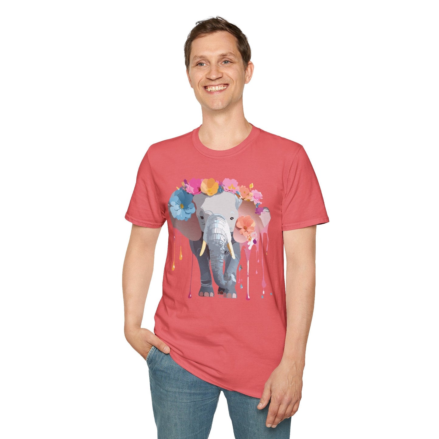 Elephant T Shirt Unisex Softstyle Gildan 64000 Elephant On T Shirt Animation Animals Tee