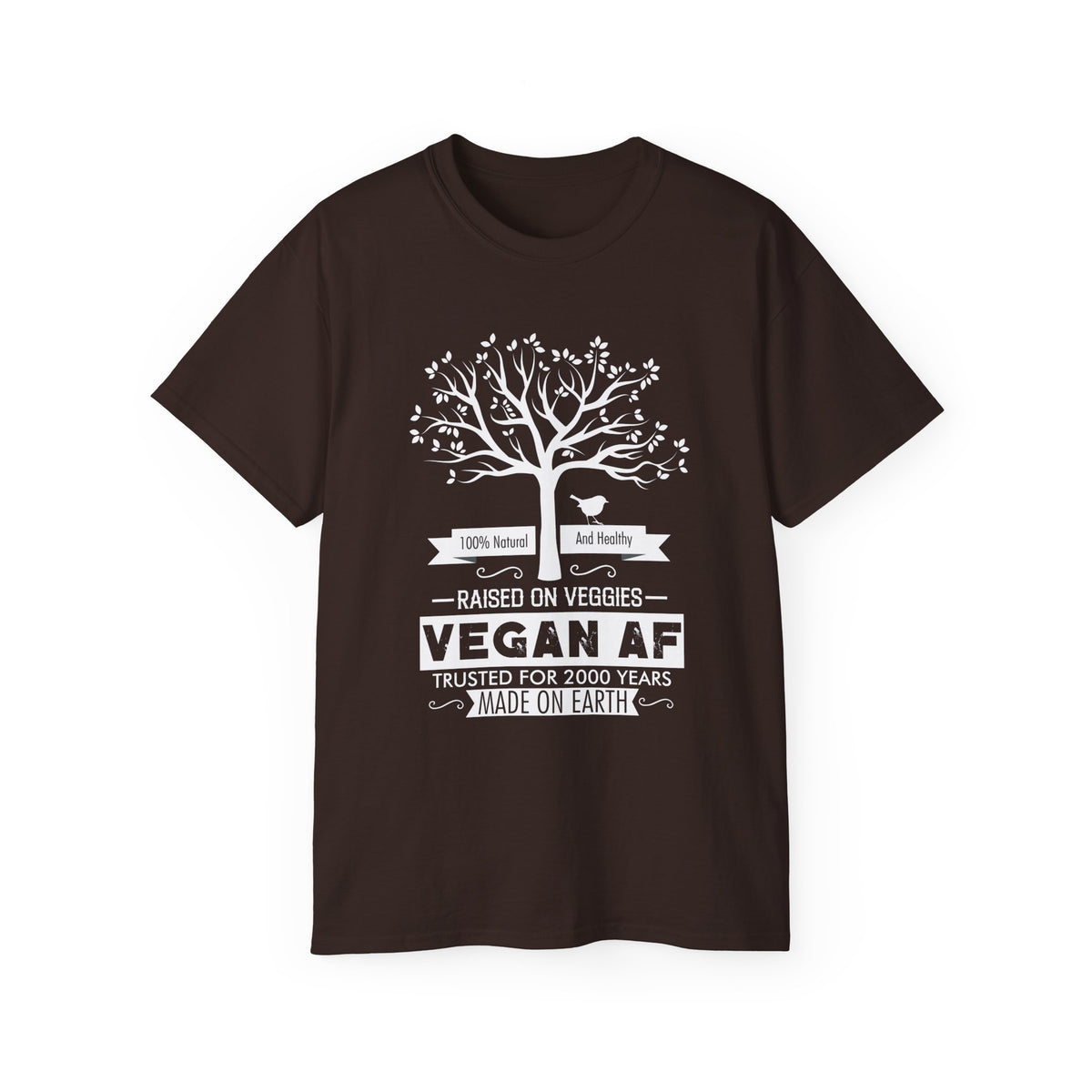 Vegan AF Tree Graphic Tee | Raised on Veggies, 100% Natural Shirt