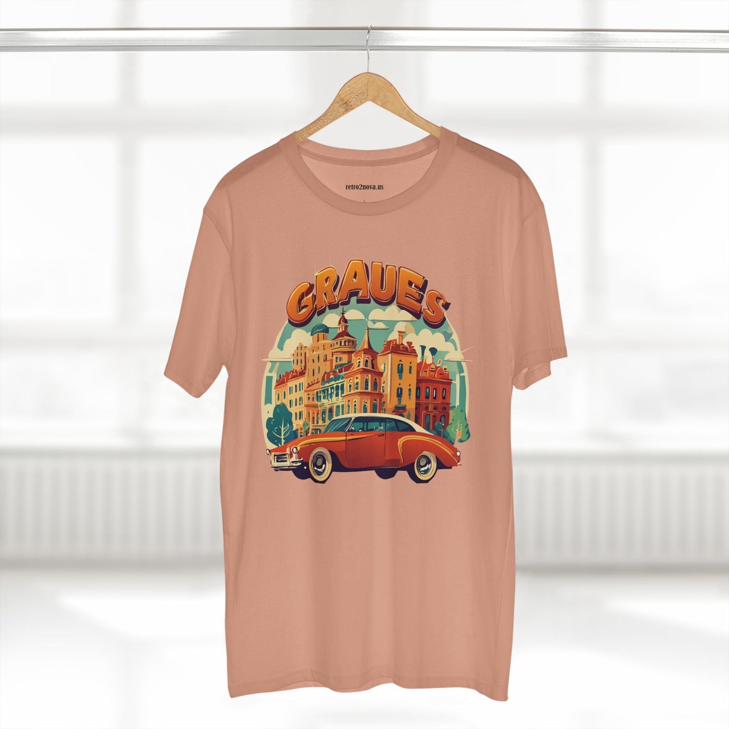 Retro Car Shirts Unisex Premium Cotton Art Tee By Retro2Nova Original Art Design Collection