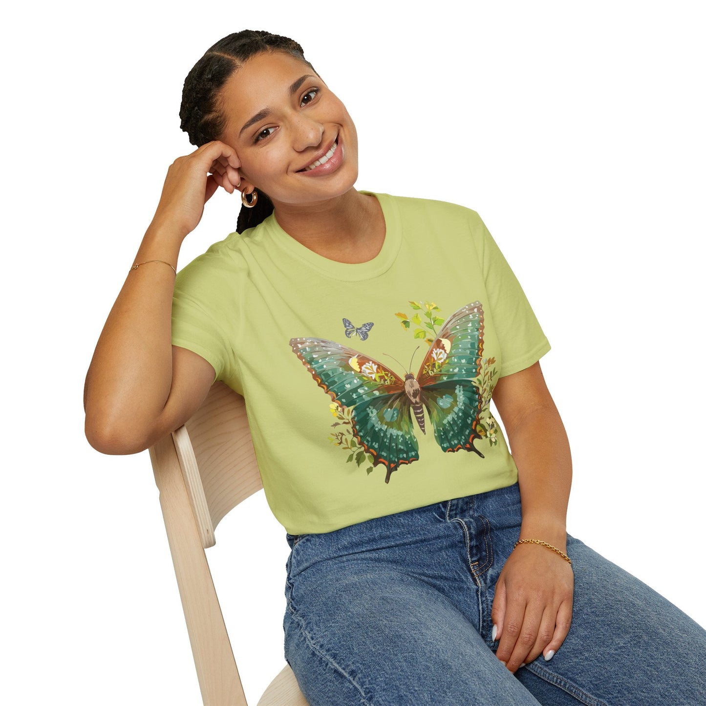 Butterfly Shirt Unisex T Shirt Monarch Print Gildan Softstyle 64000 Comfortable Everyday Wear