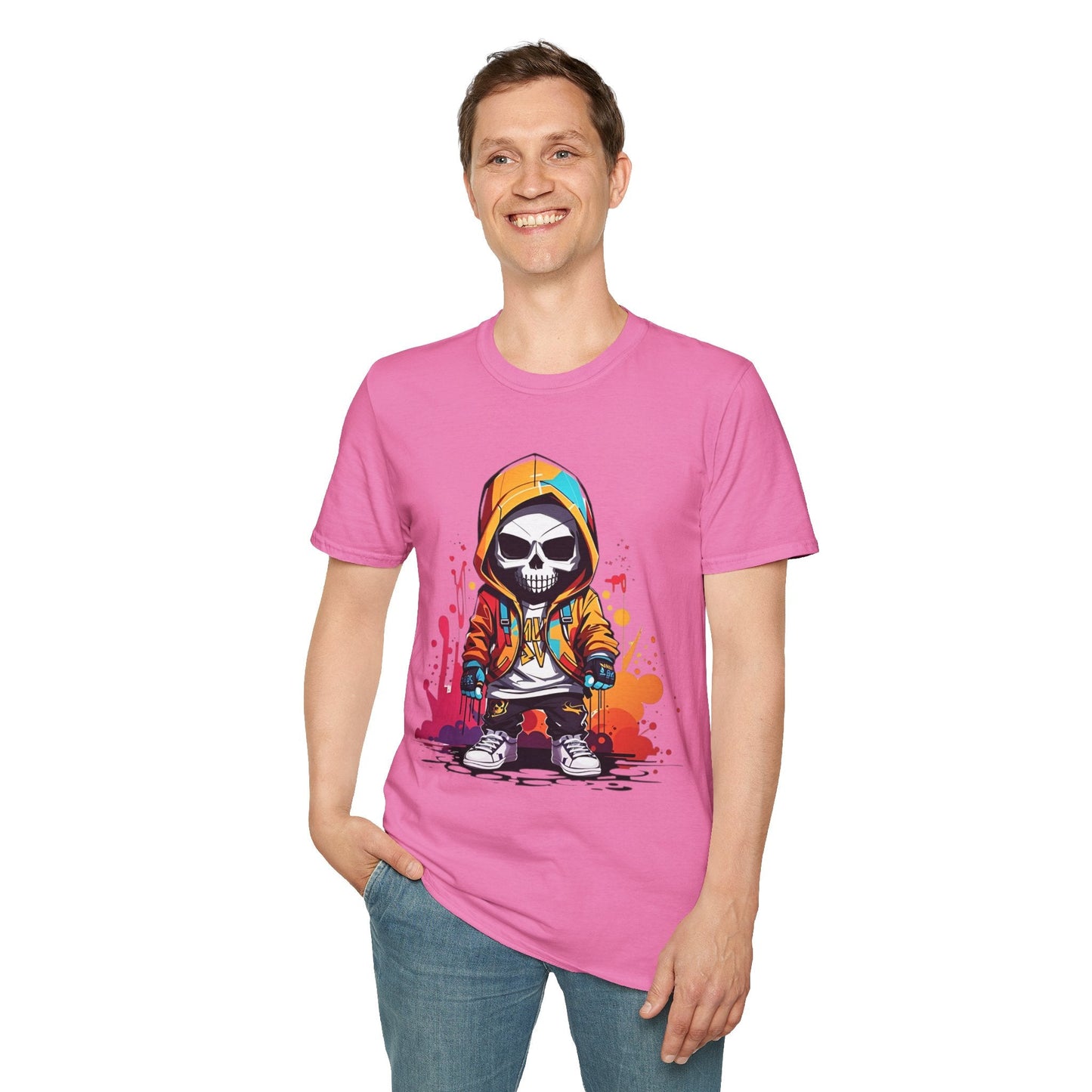 Skull Shirt Unisex Skeleton Graphic Tee Gildan Softstyle 64000 100 Percent Cotton