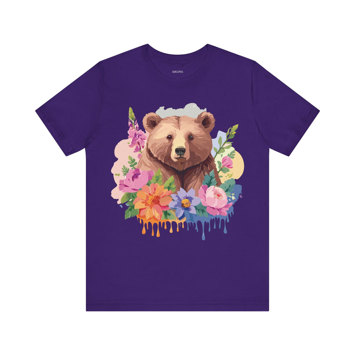 Bear Graphic Unisex Cotton Bella+Canvas Tee with Art Animal Design e1