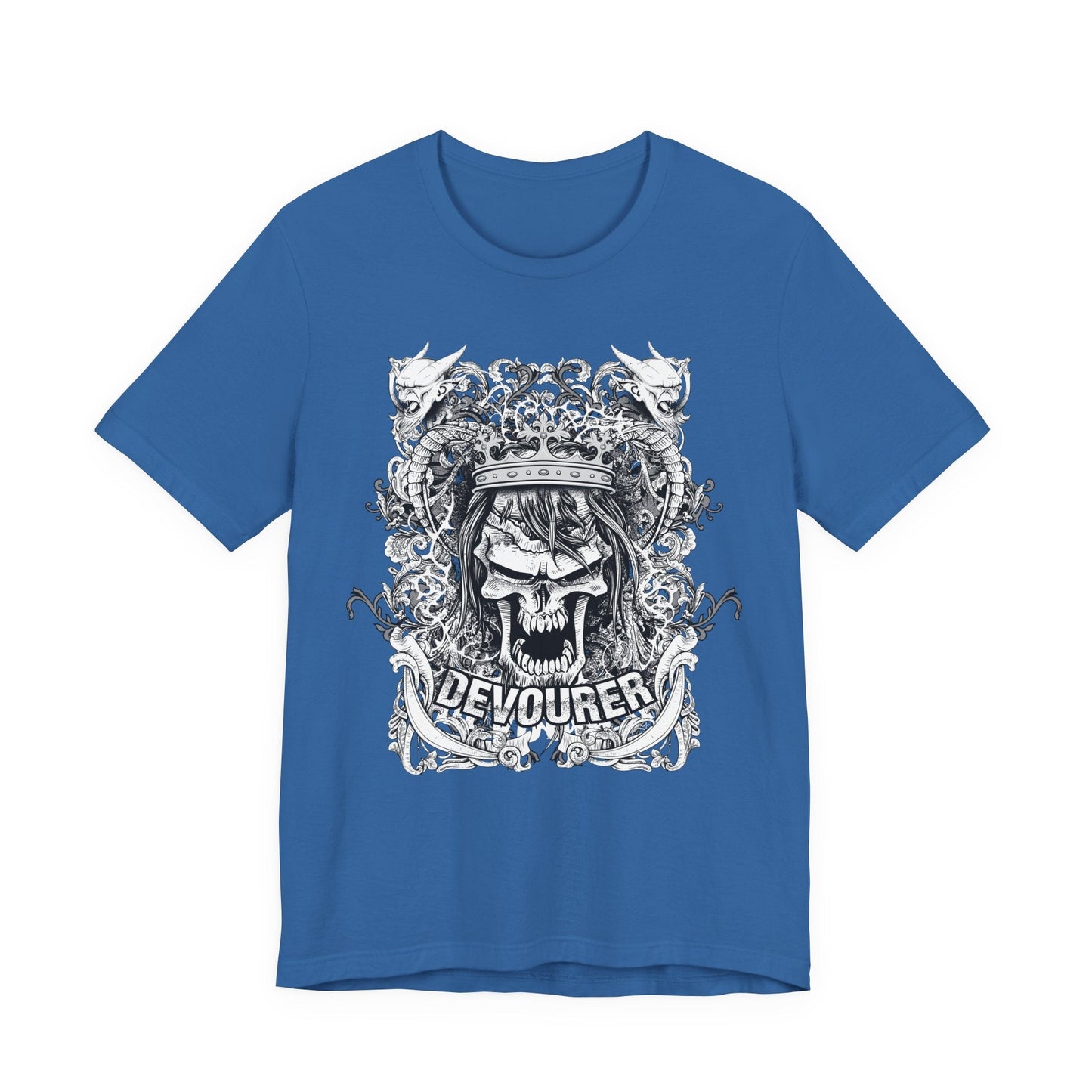 Gothic Skull Illustration Graphic Unisex Cotton T-Shirt r13