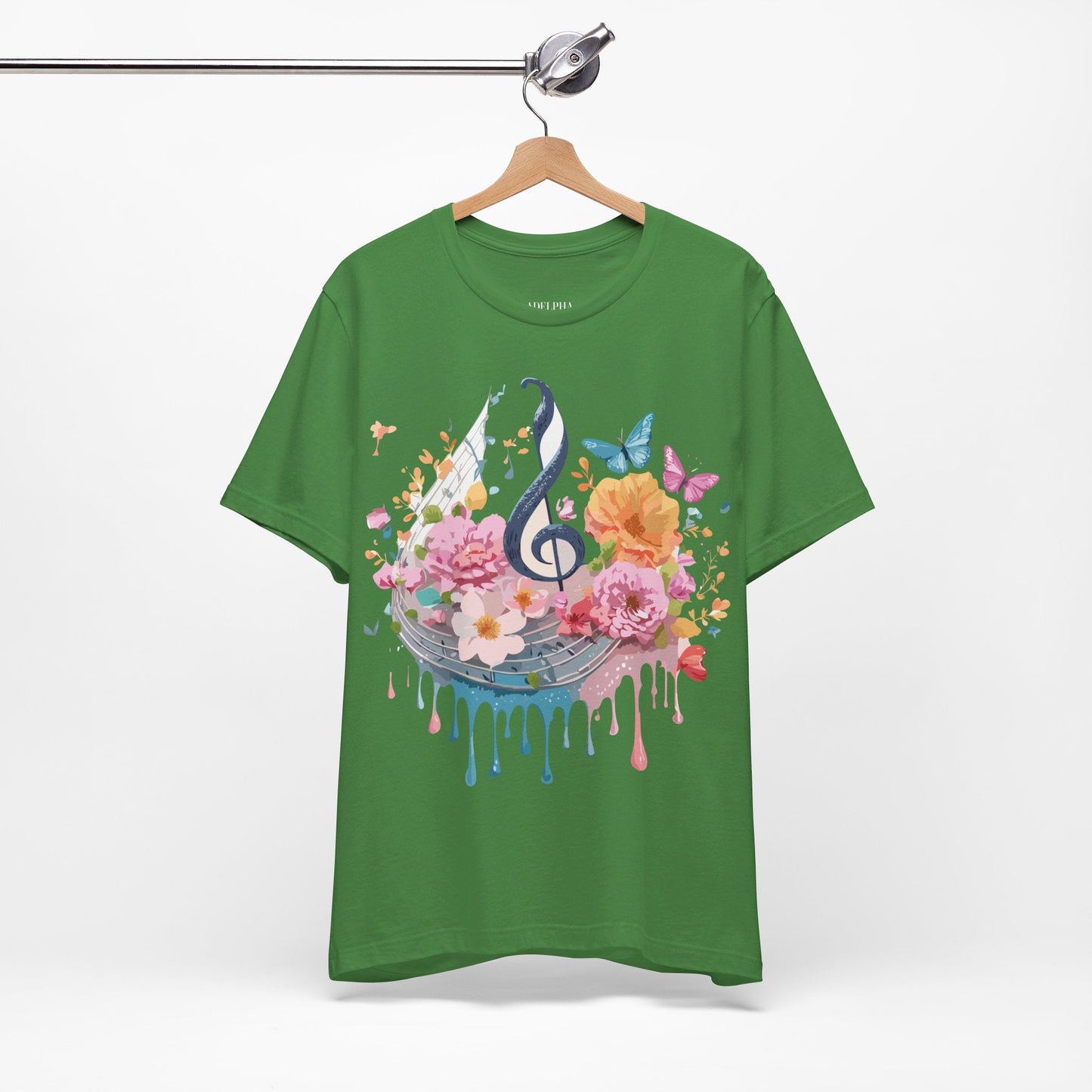 Music Graphic Unisex 100 Cotton Vintage Art with Musical Elements Tee 125