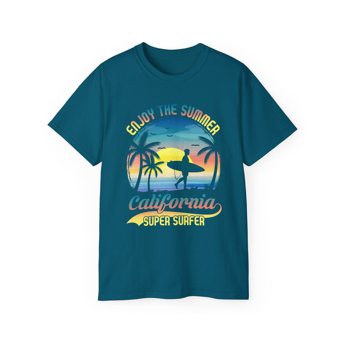 California Super Surfer Enjoy the Summer T-Shirt | Surf Sunset Tee