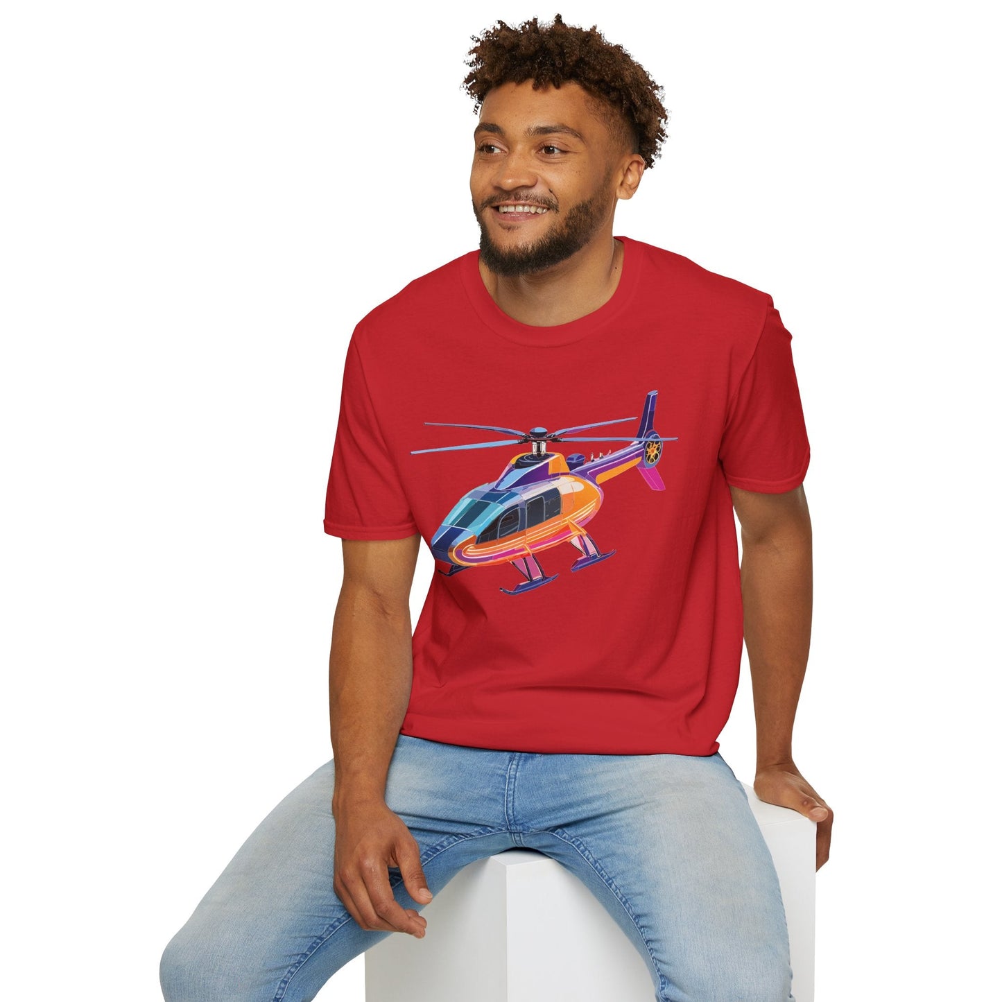 Chopper Helicopter Graphic Unisex Cotton Softstyle Short Sleeve Tee 9
