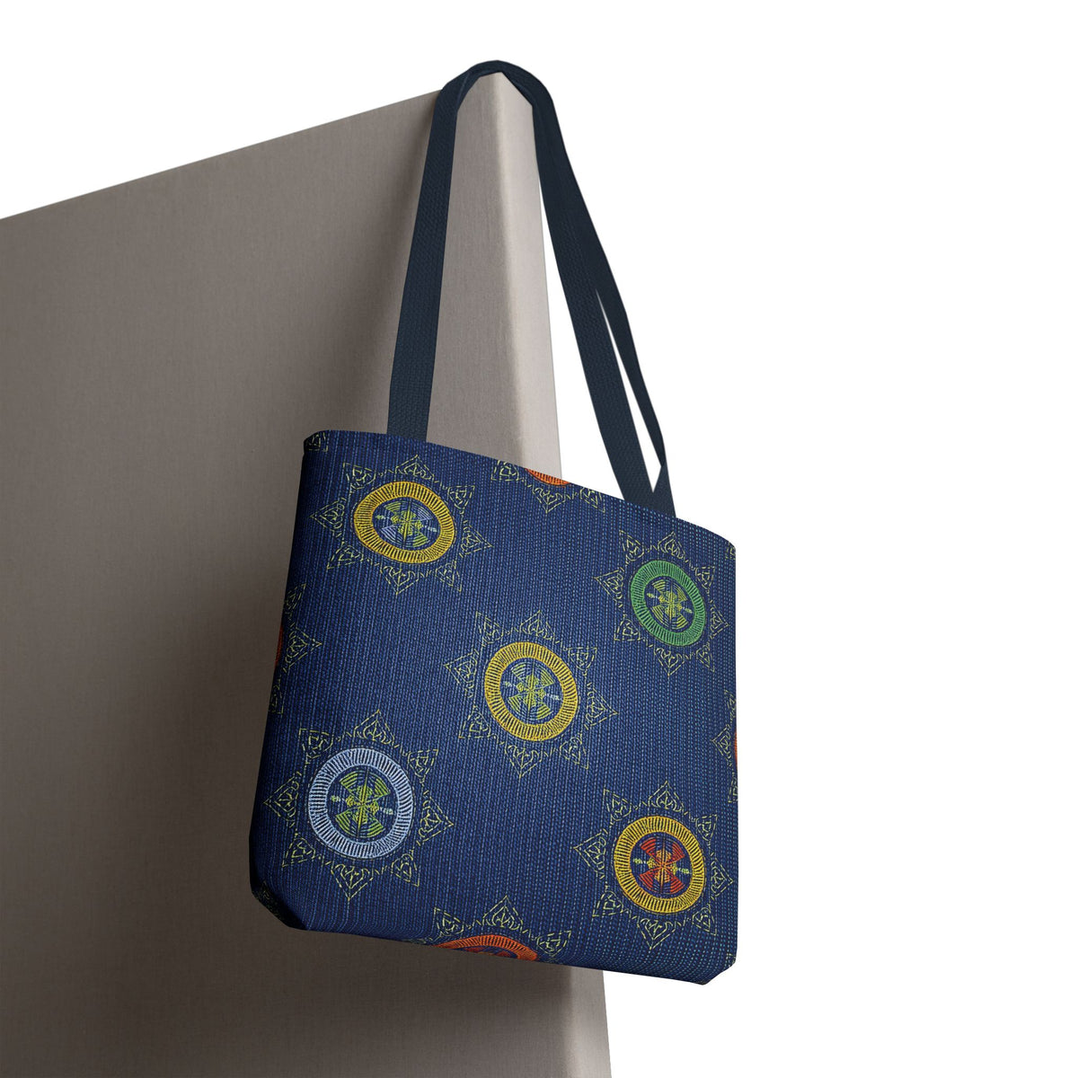 Diwali Graphic Denim Fabric Imitation Print Unisex Canvas Bag Poly Spun 3 Sizes Tote Bag 205-2