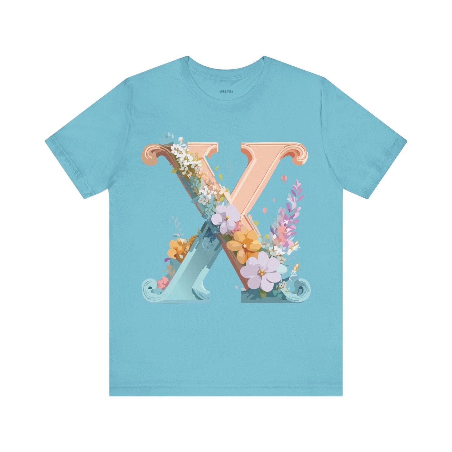 Letter X Shirt Unisex Jersey Graphic Tee By Adelpha With Vintage Inspired Artwork Short Sleeve