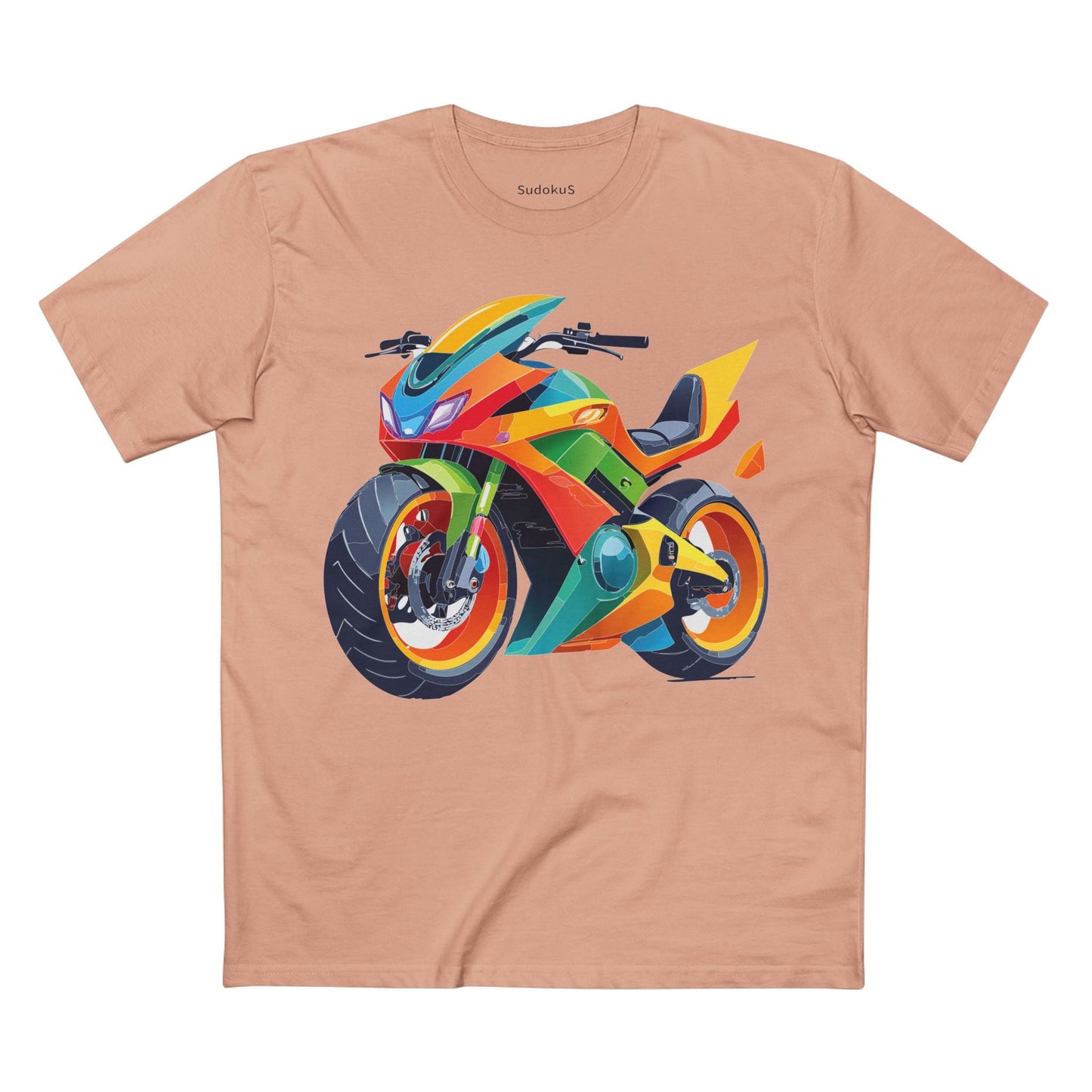 Moto Bike Graphic Unisex 100 Cotton Staple Tee 5