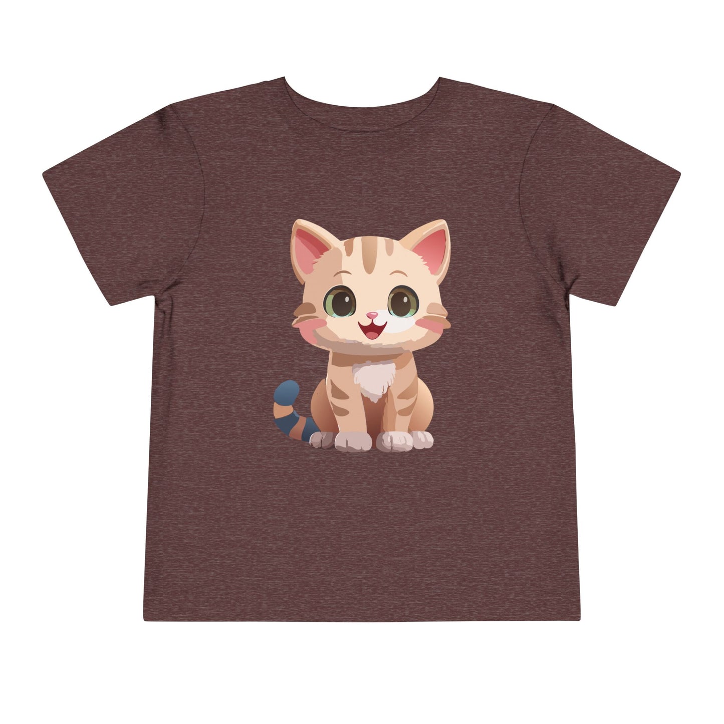 Bonita camiseta de manga corta para niños pequeños con gato: adorable camiseta con gráfico de gatito para niños (2 a 5 años)