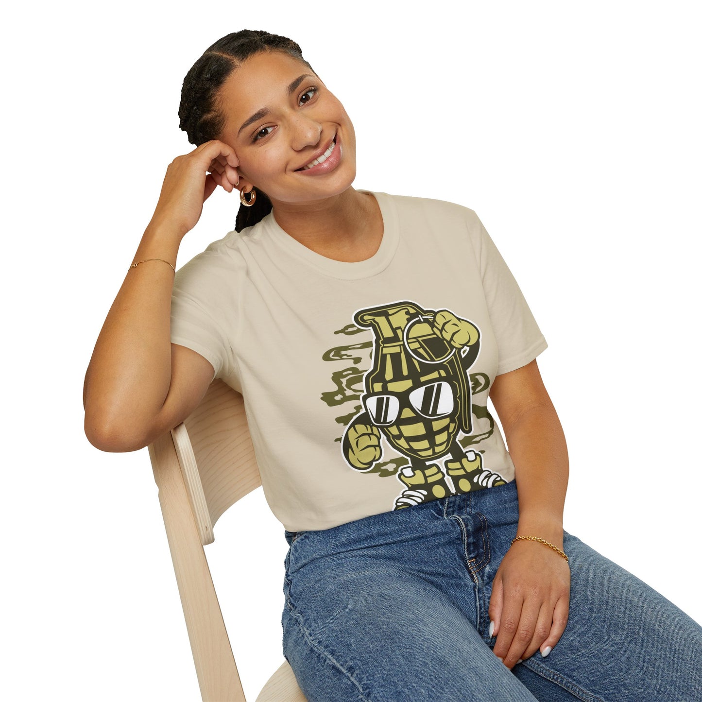 Unisex Cotton T-Shirt with Cartoon Graphic Design