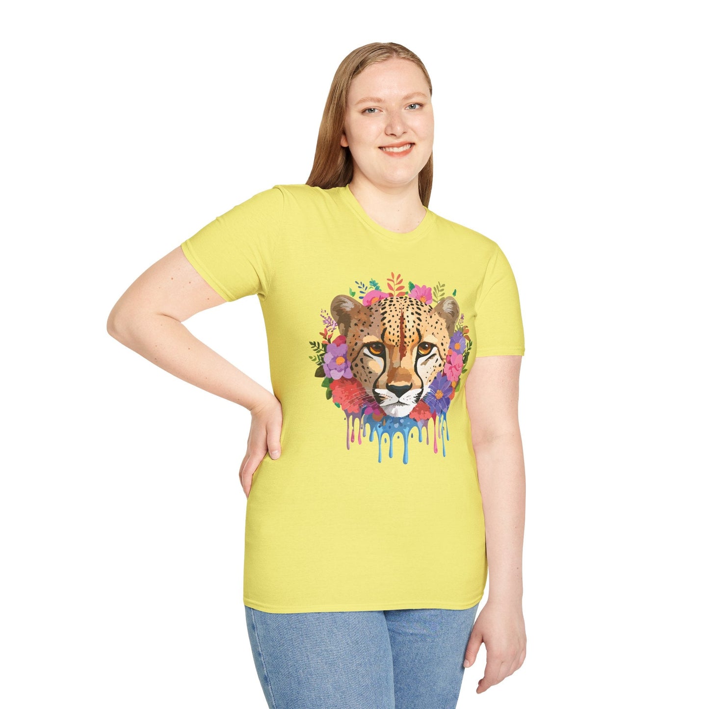 Cheetah Print Shirt Softstyle Tee Gildan 64000 100 Percent Ring Spun Cotton