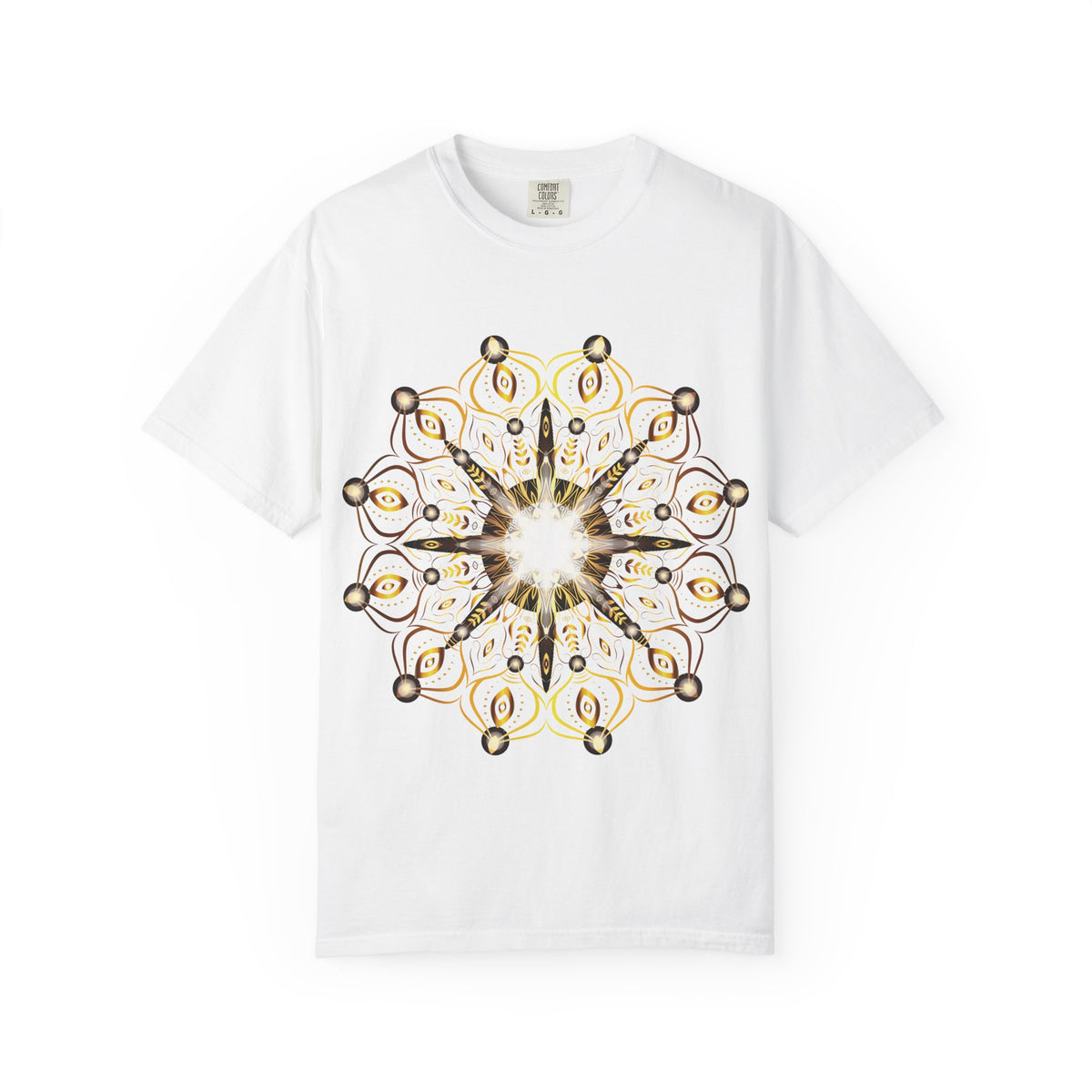Unisex Garment Dyed Cotton T-Shirt with Mandala Graphic Design